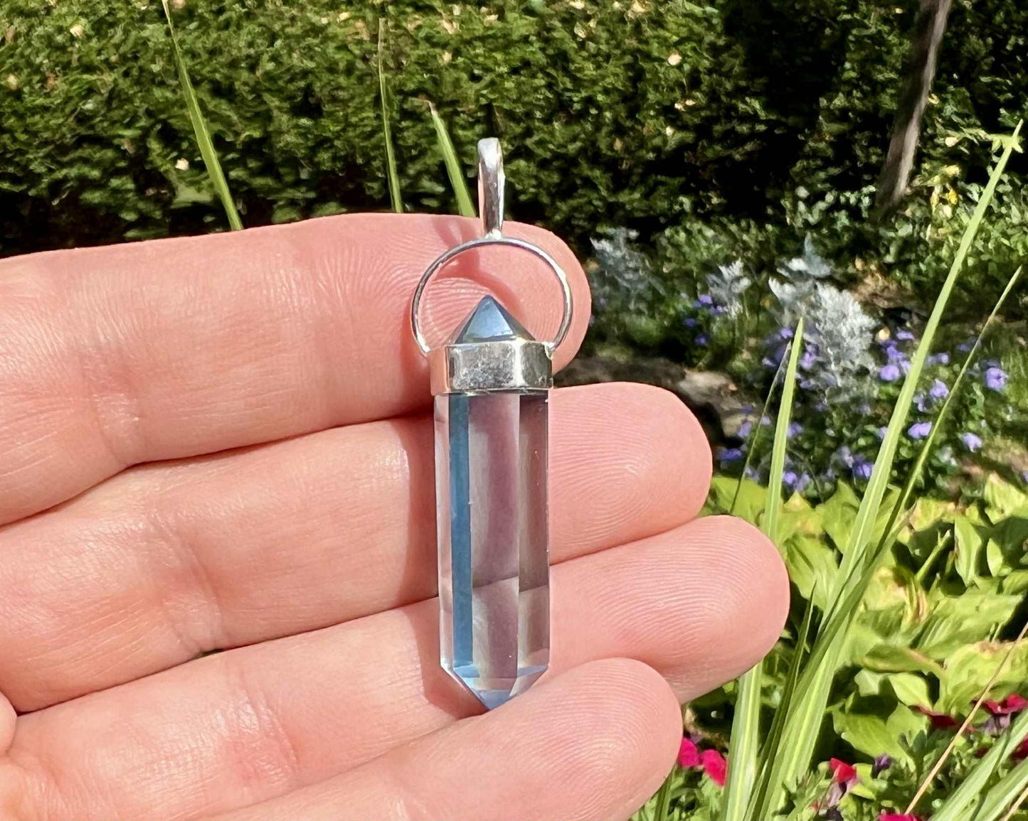 Aqua Aura Quartz Pendant