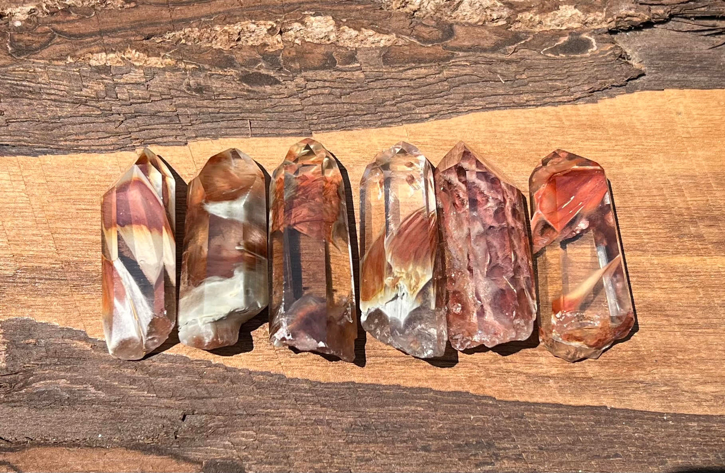 Amphibole Quartz Points - Gem Realm