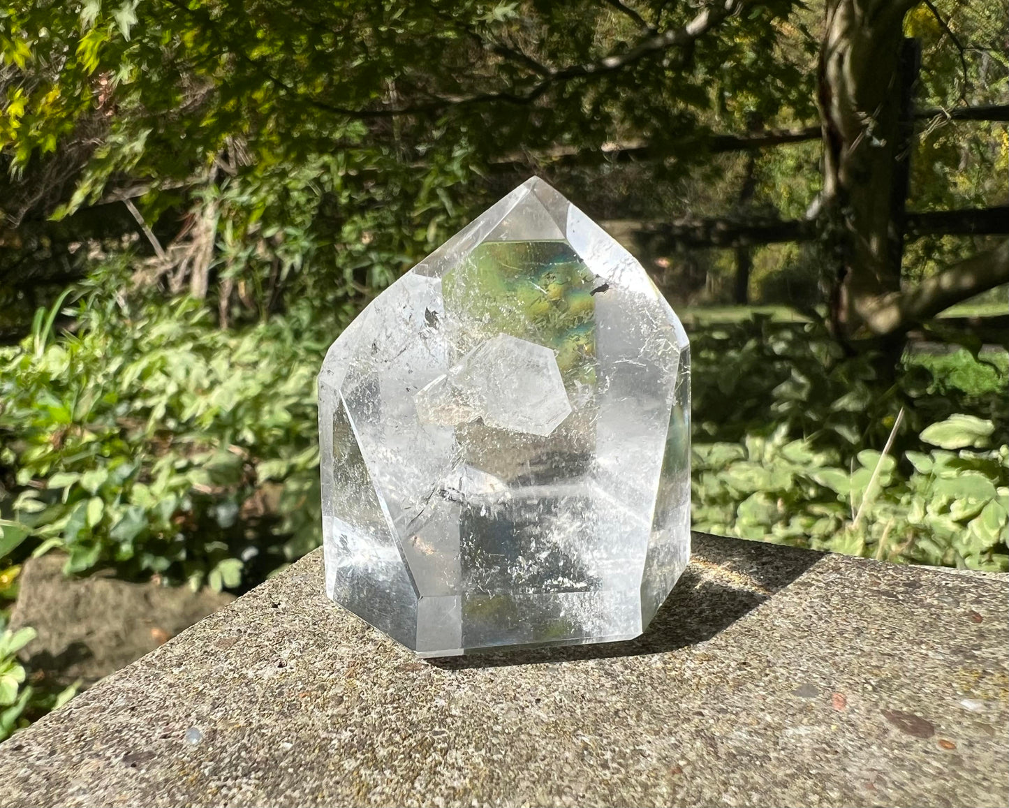 Quartz Crystal Tower with Hexagon