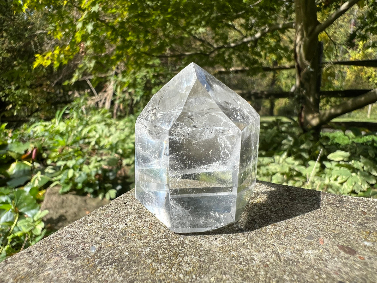 Quartz Crystal Tower with Hexagon