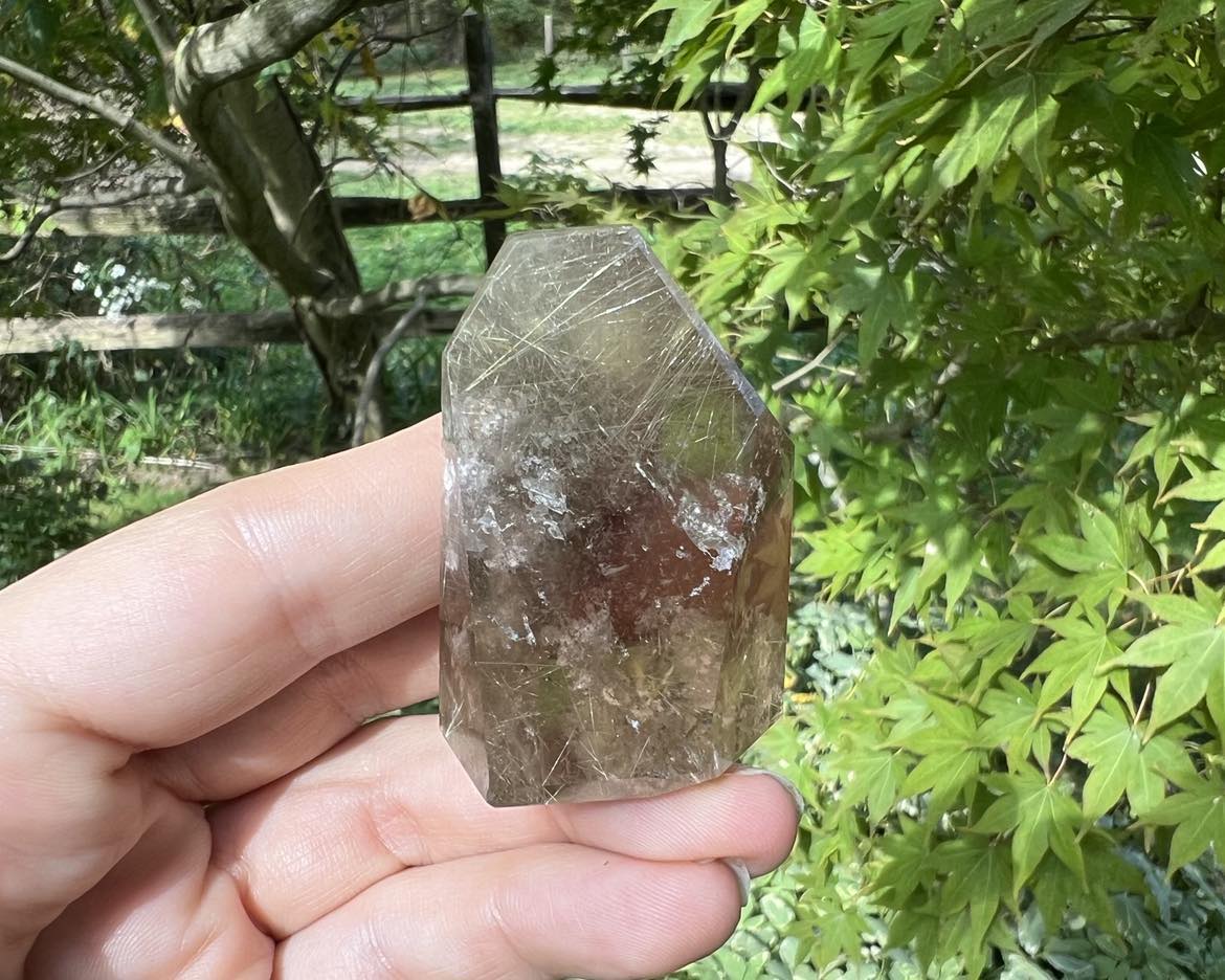 Rutilated Smoky Quartz Freeform Tower