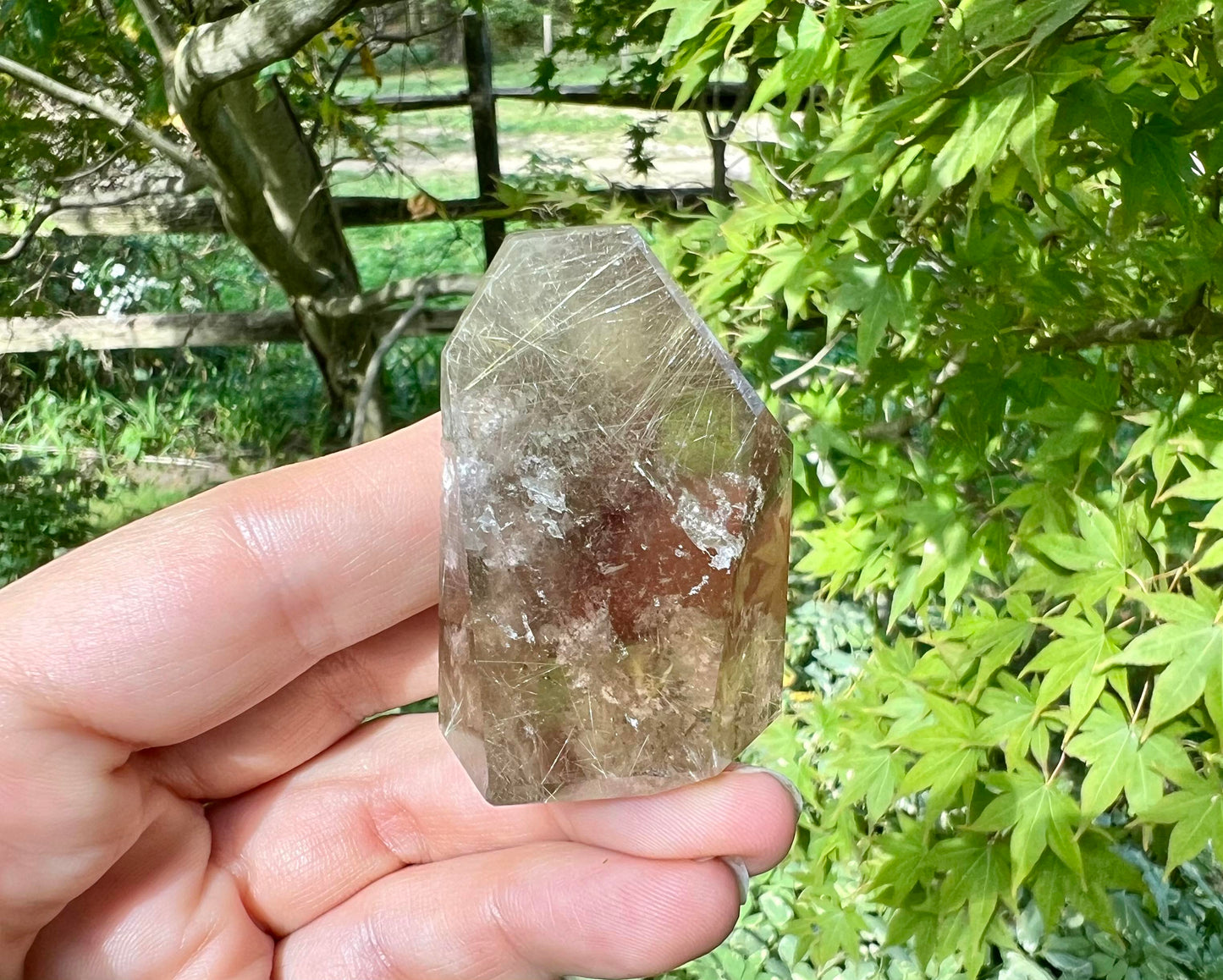 Rutilated Smoky Quartz Freeform Tower