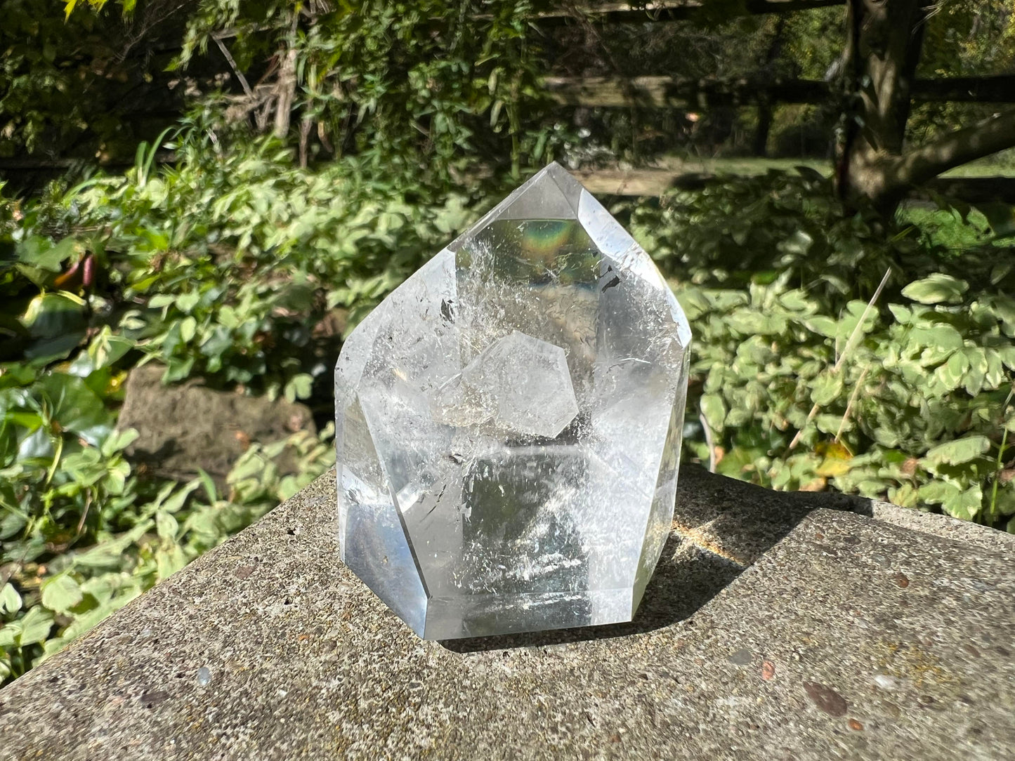 Quartz Crystal Tower with Hexagon