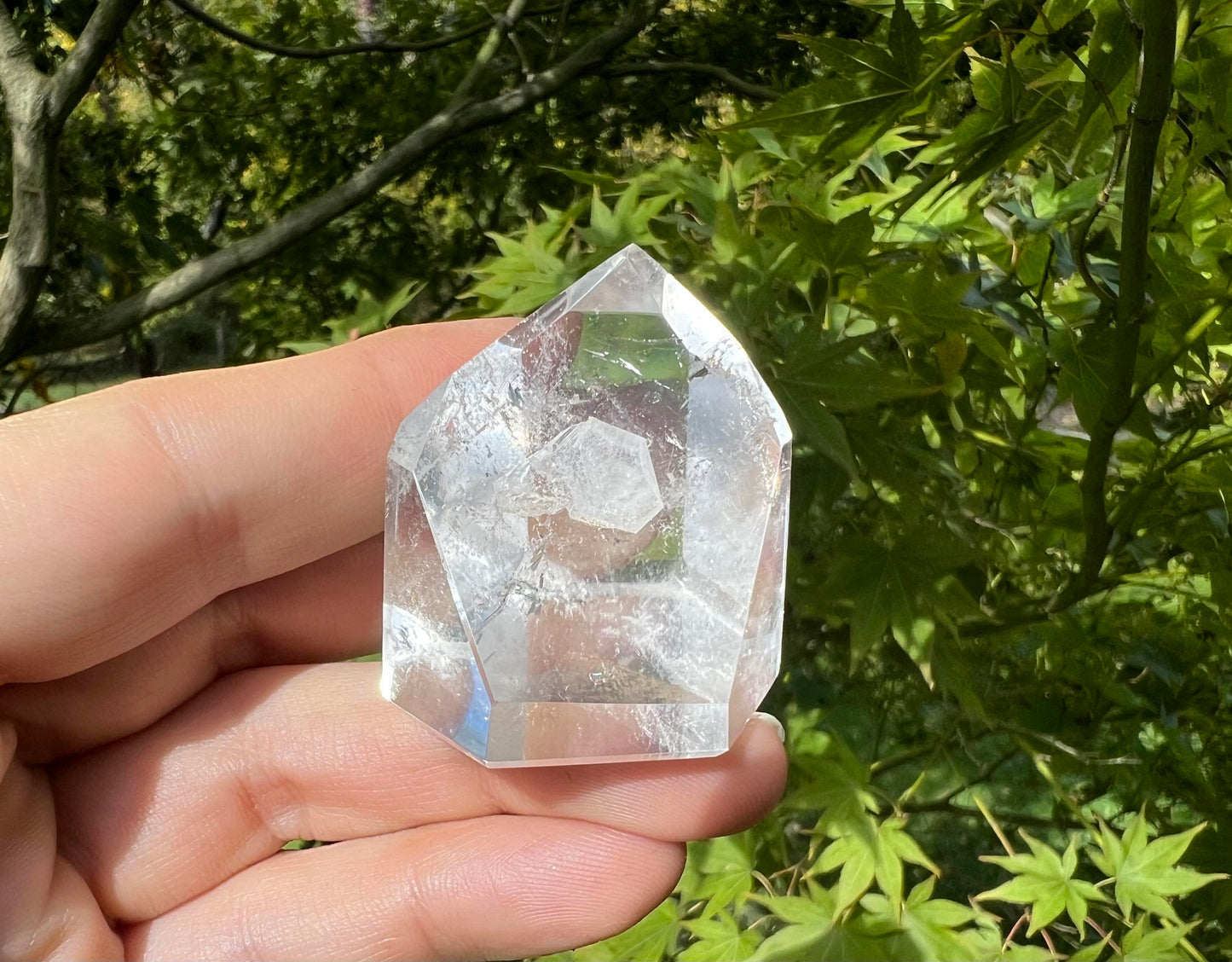 Quartz Crystal Tower with Hexagon