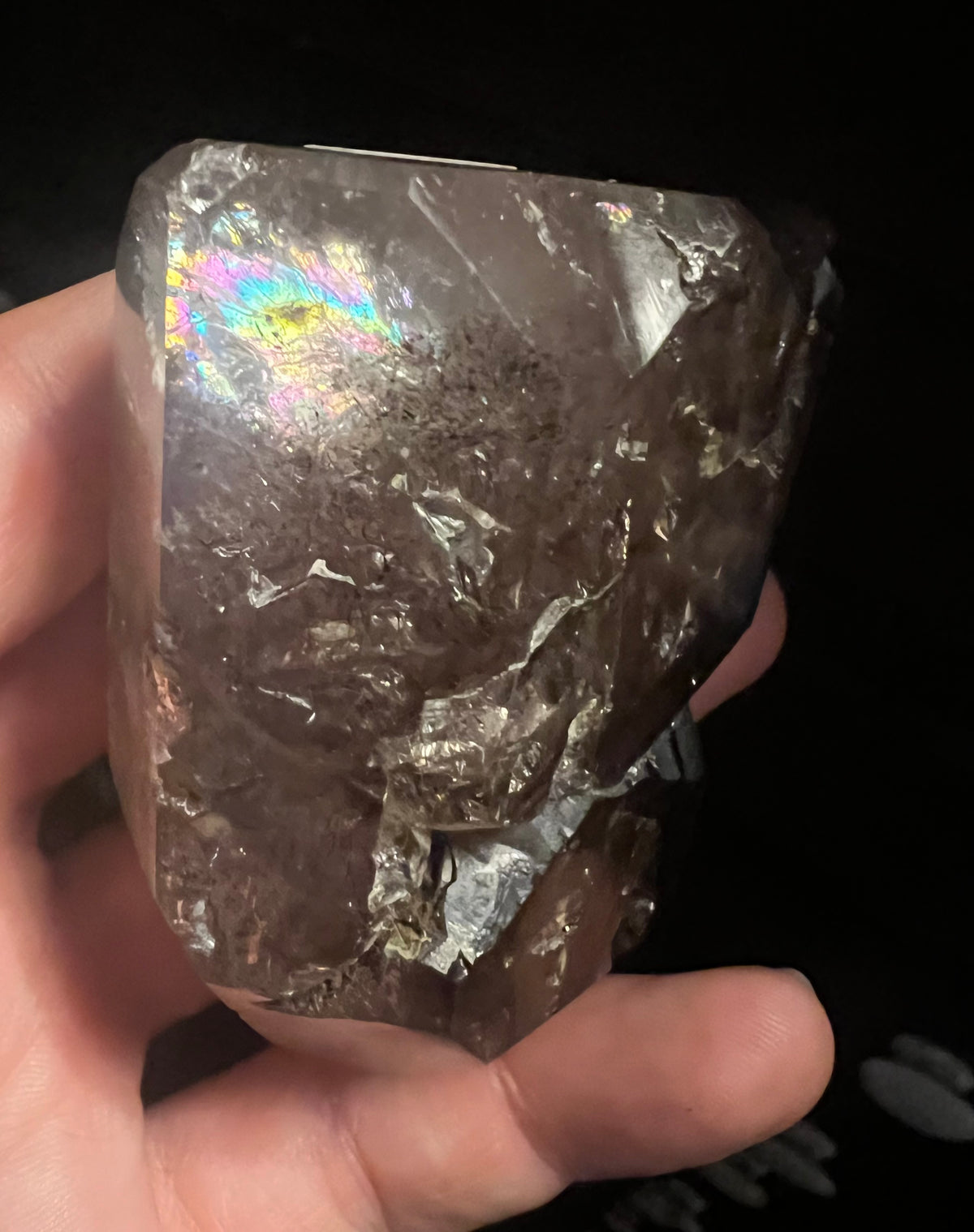 Smoky Quartz Tower with Inclusions