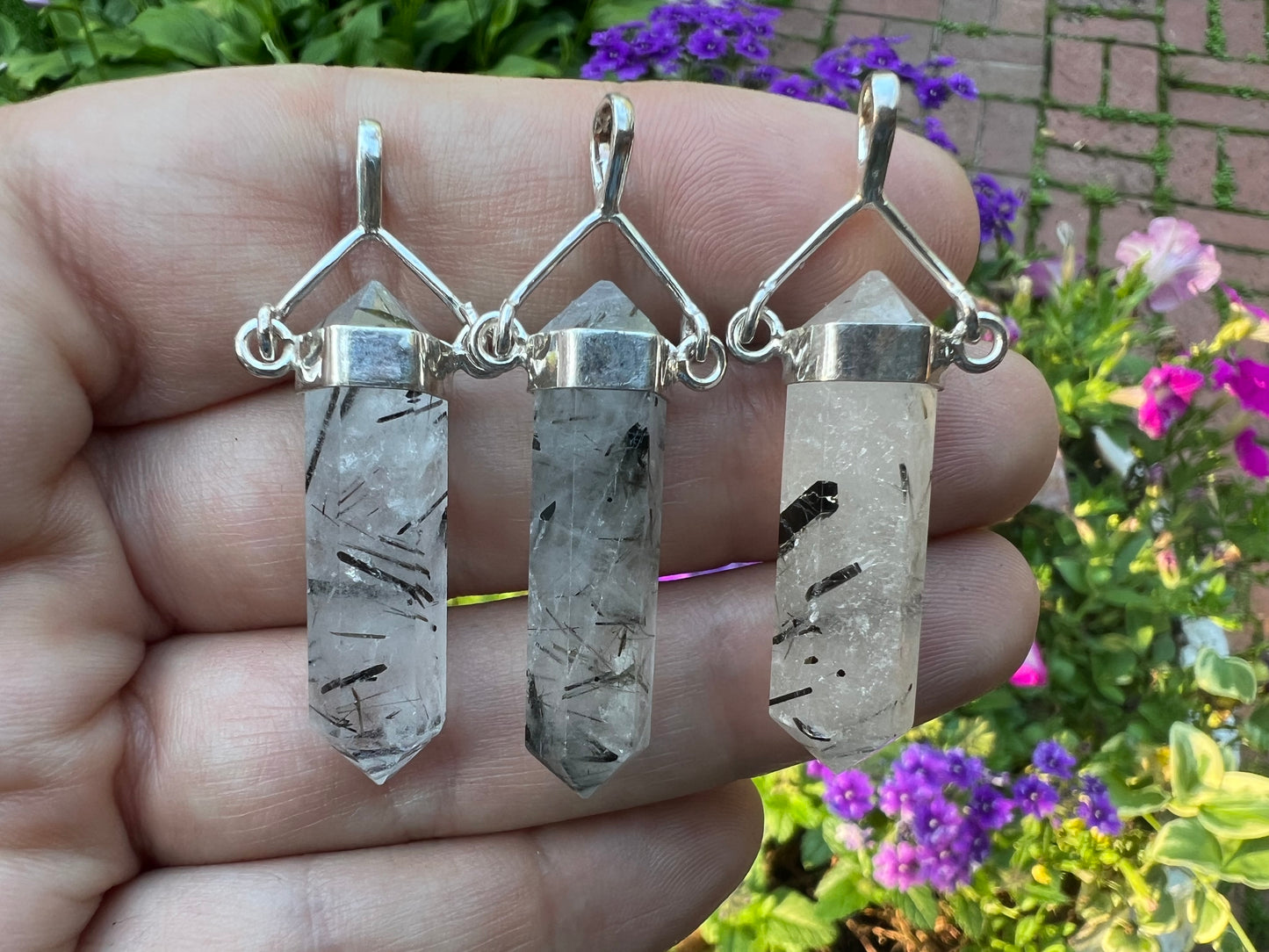 Tourmalinated Quartz Pendant - Gem Realm
