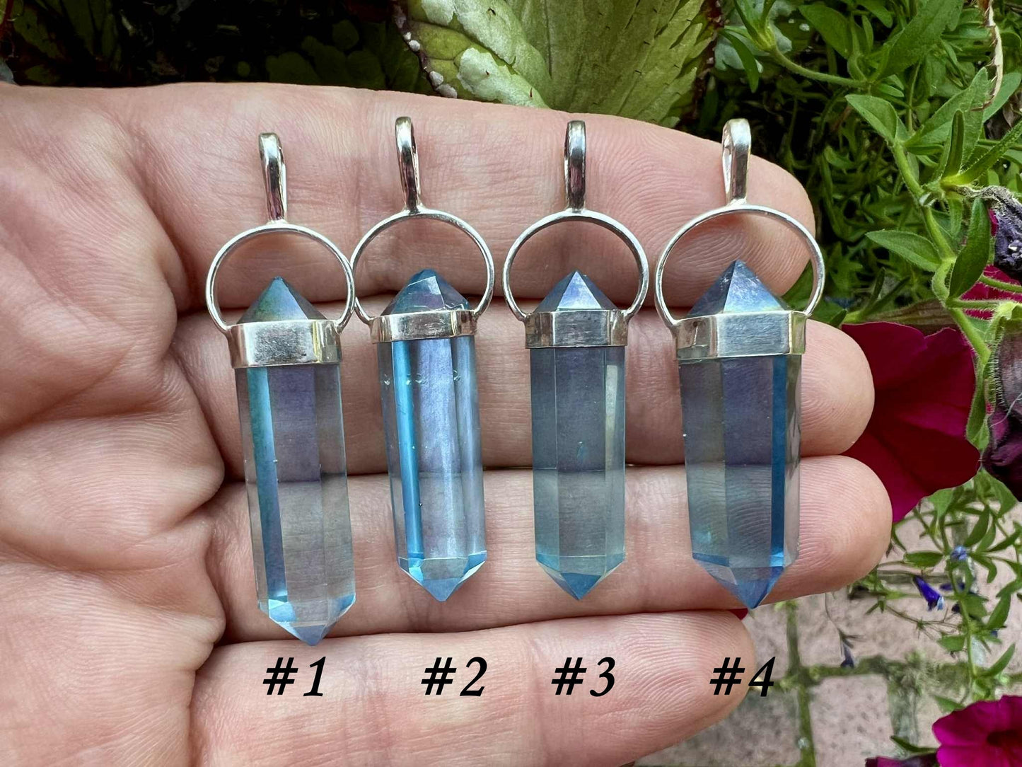 Aqua Aura Quartz Pendant