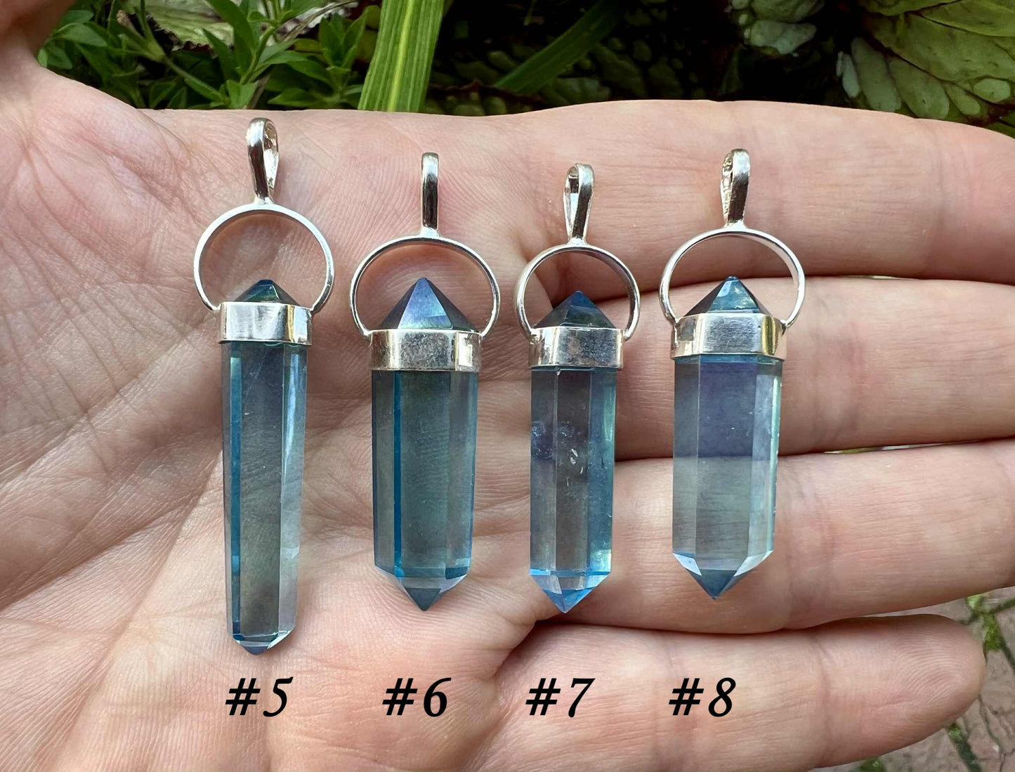 Aqua Aura Quartz Pendant
