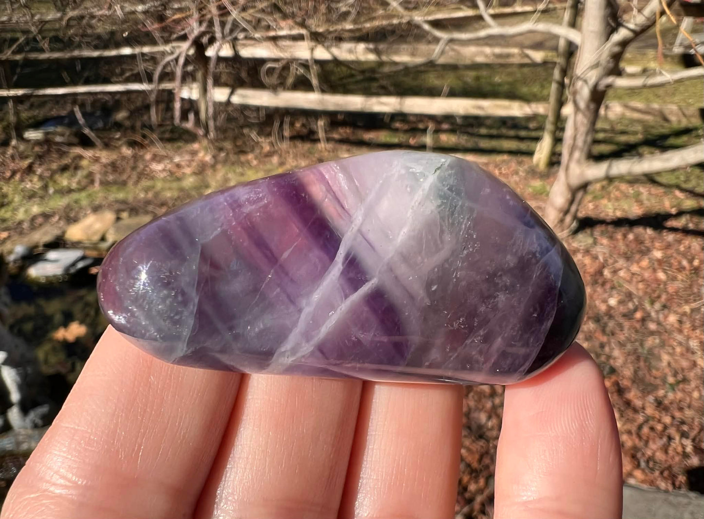 Rainbow Fluorite Palm Stone - Gem Realm