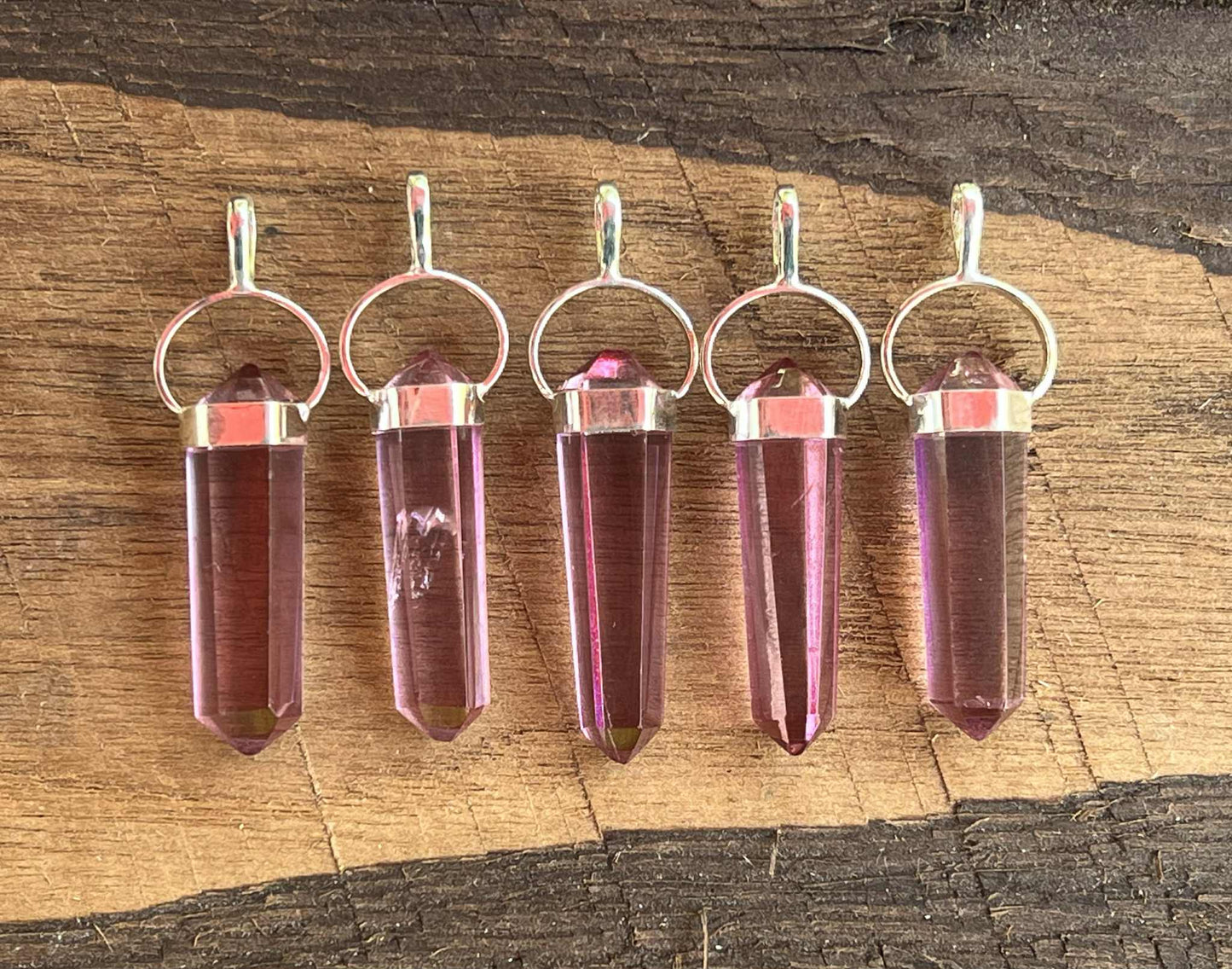 Pink Aura Quartz Pendant