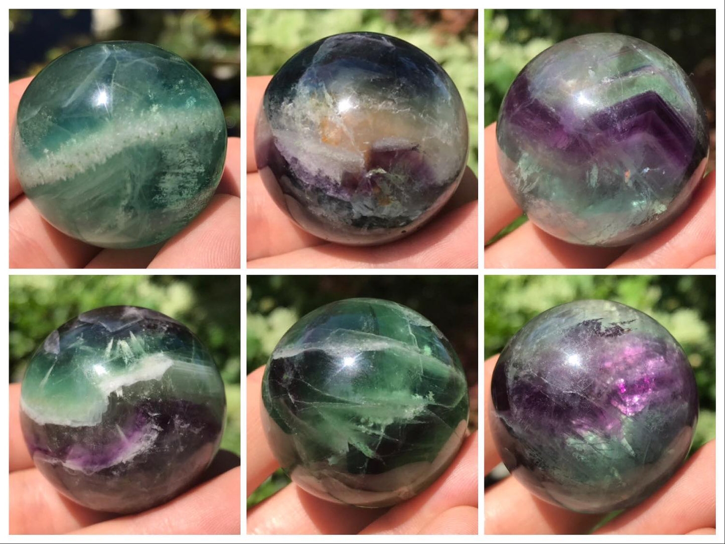 Rainbow Fluorite Spheres - Gem Realm