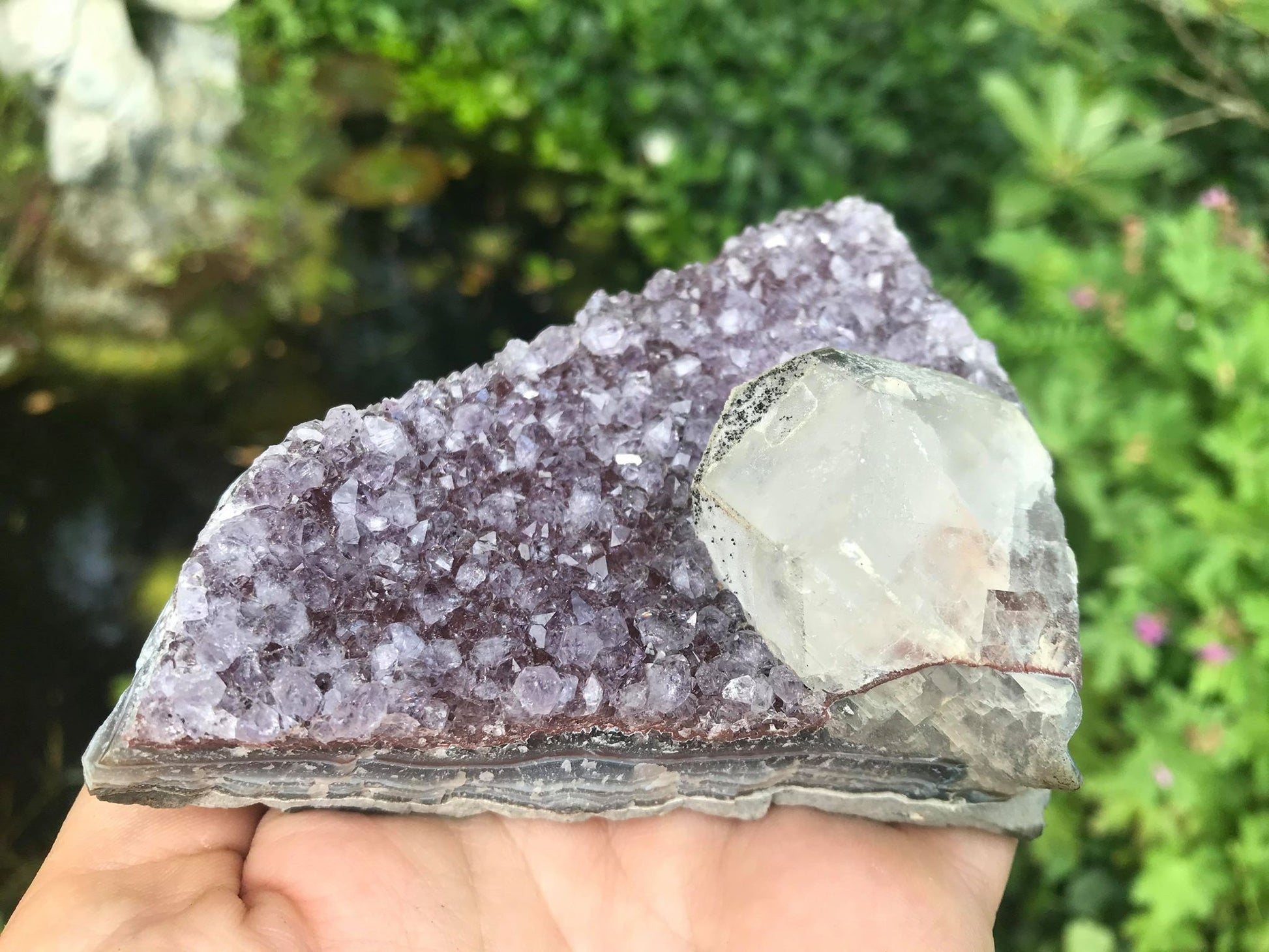 Amethyst with Calcite Specimen ~ Uruguay - Gem Realm