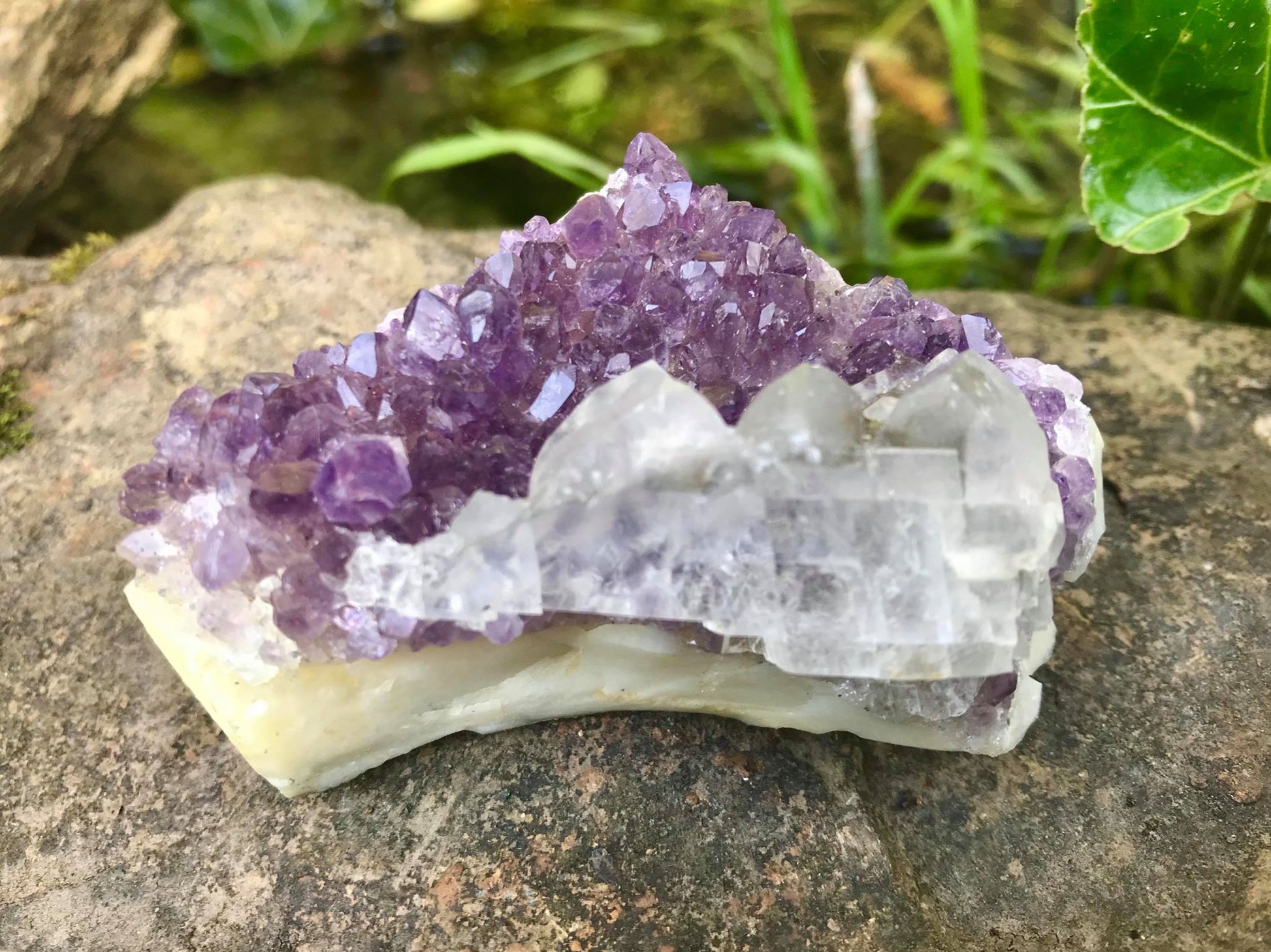 Amethyst with Calcite Specimen ~ Uruguay - Gem Realm