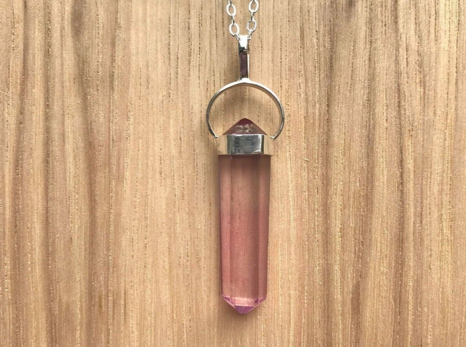 Pink Aura Quartz Pendant - Gem Realm