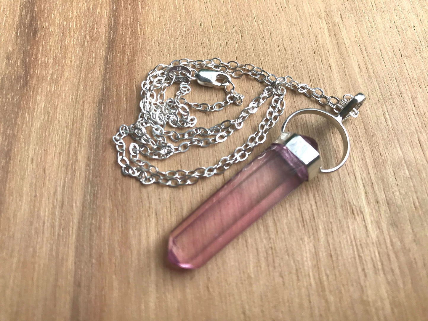 Pink Aura Quartz Pendant - Gem Realm