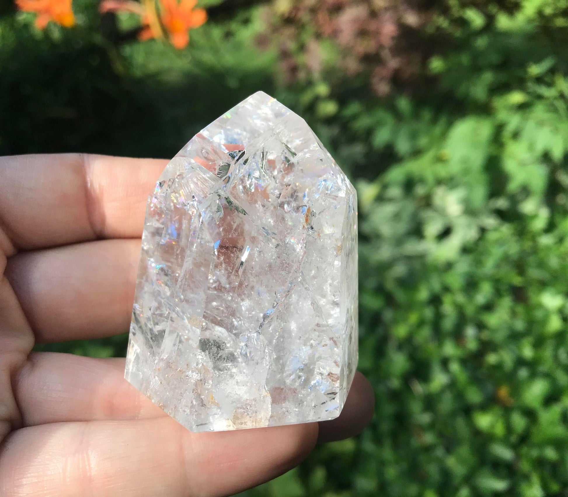 Fire & Ice Quartz Tower ~ Medium - Gem Realm