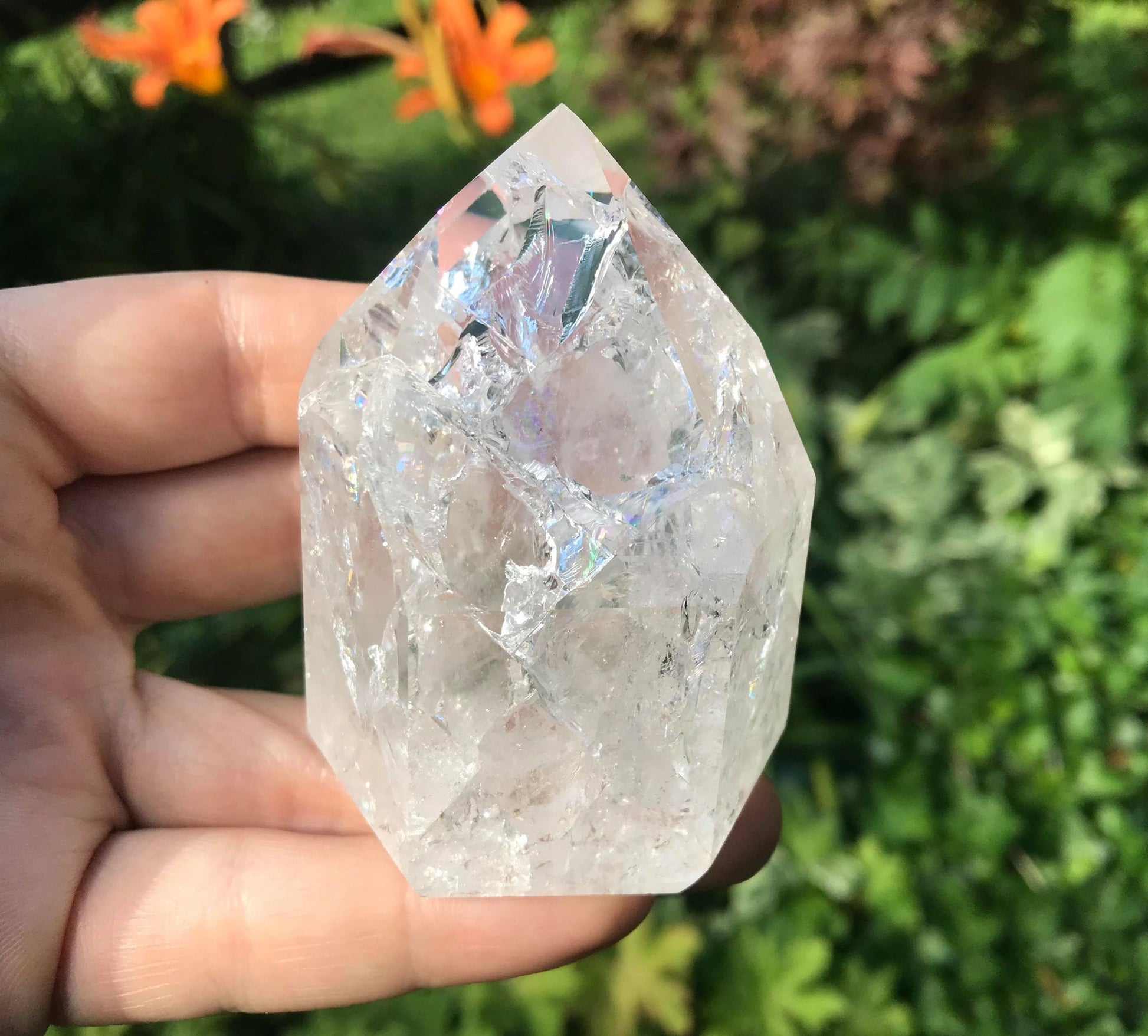 Fire & Ice Quartz Tower ~ Large - Gem Realm