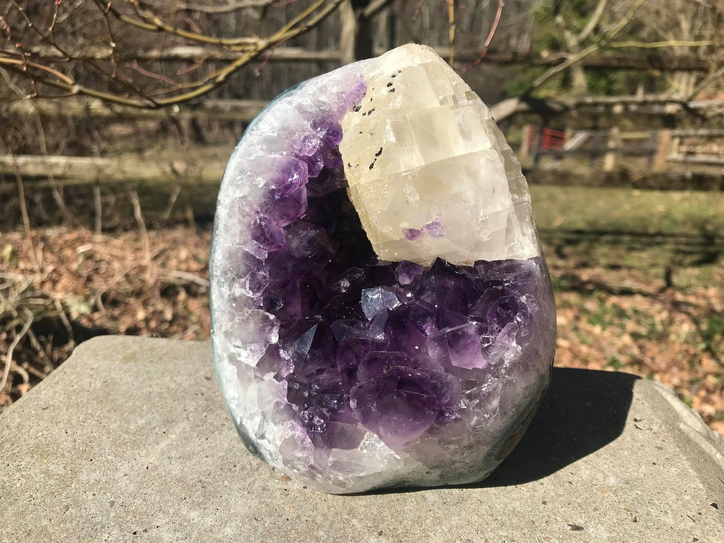 Amethyst Geode with Calcite