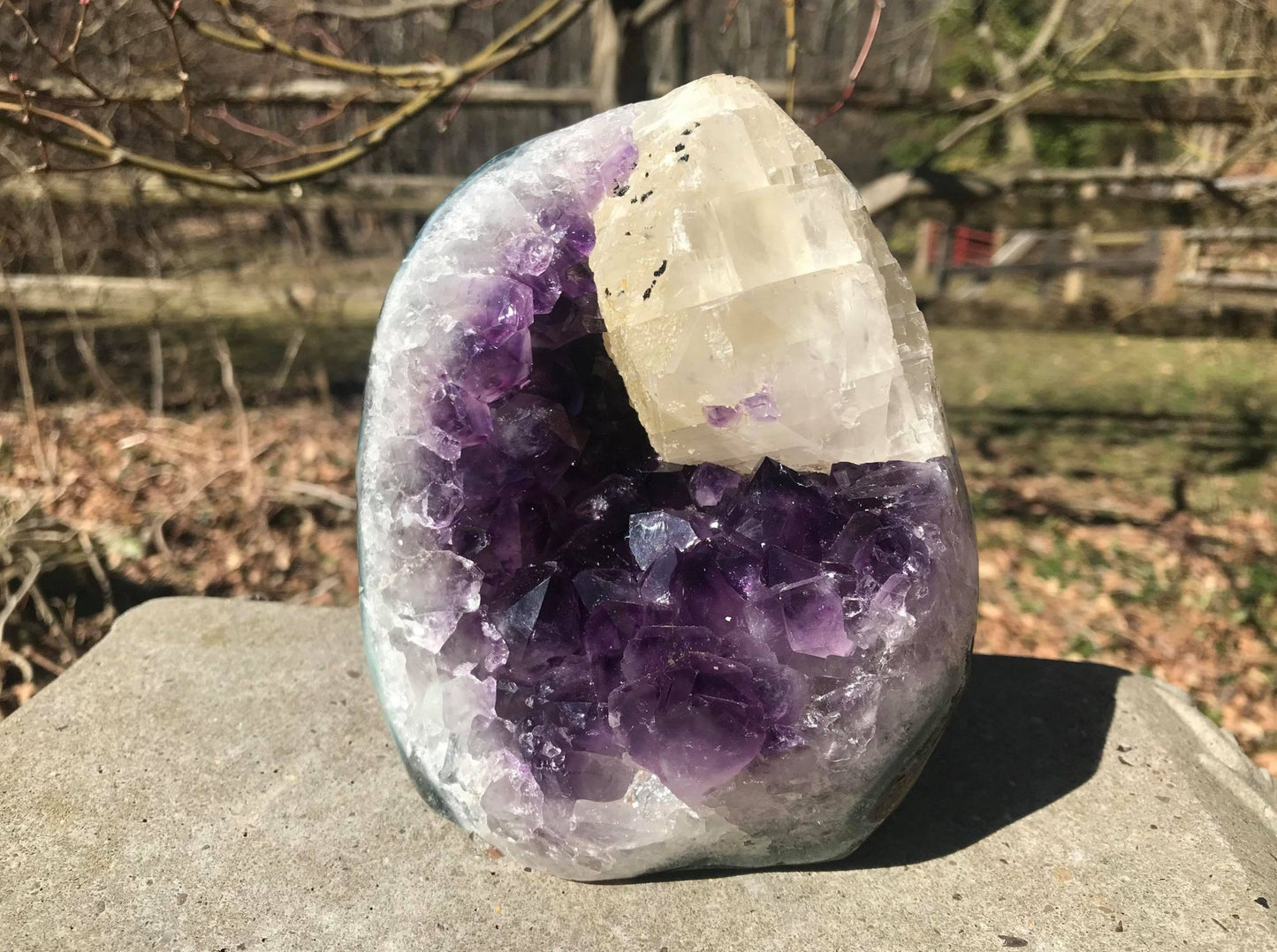Amethyst Geode with Calcite