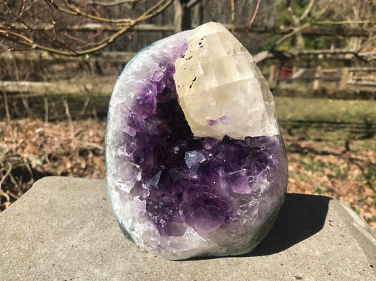 Amethyst Geode with Calcite