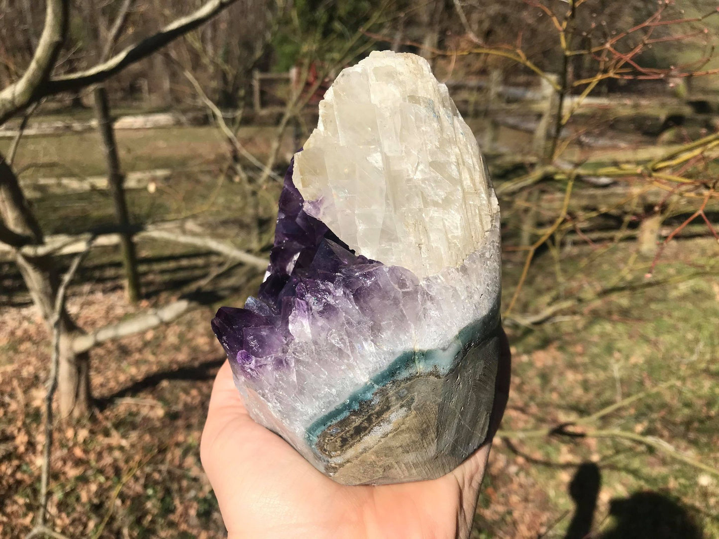 Amethyst Geode with Calcite