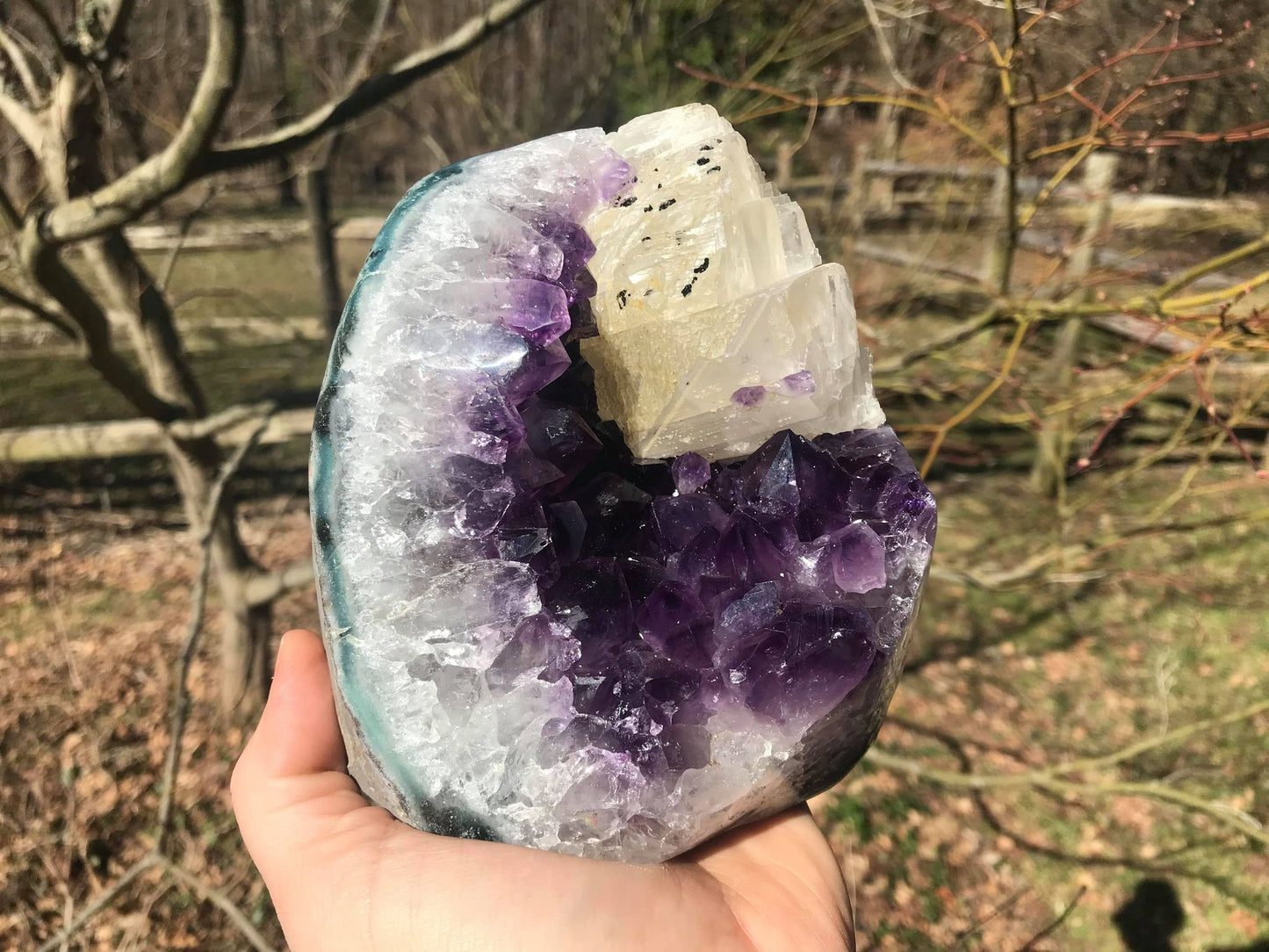 Amethyst Geode with Calcite