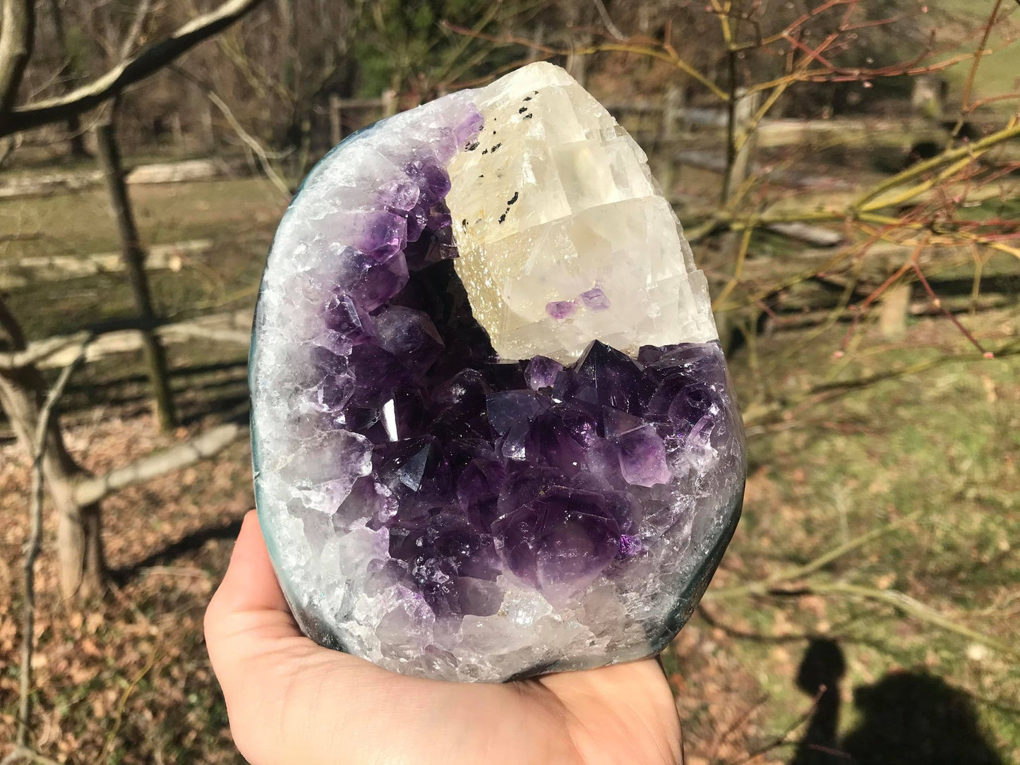 Amethyst Geode with Calcite