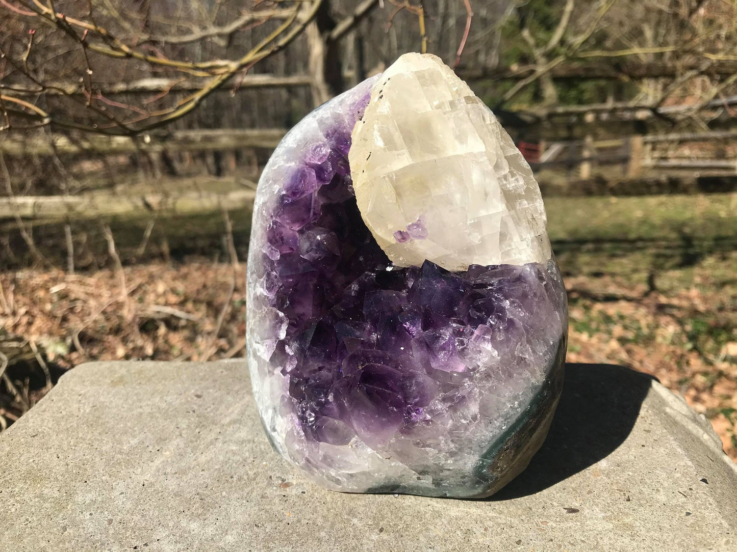 Amethyst Geode with Calcite