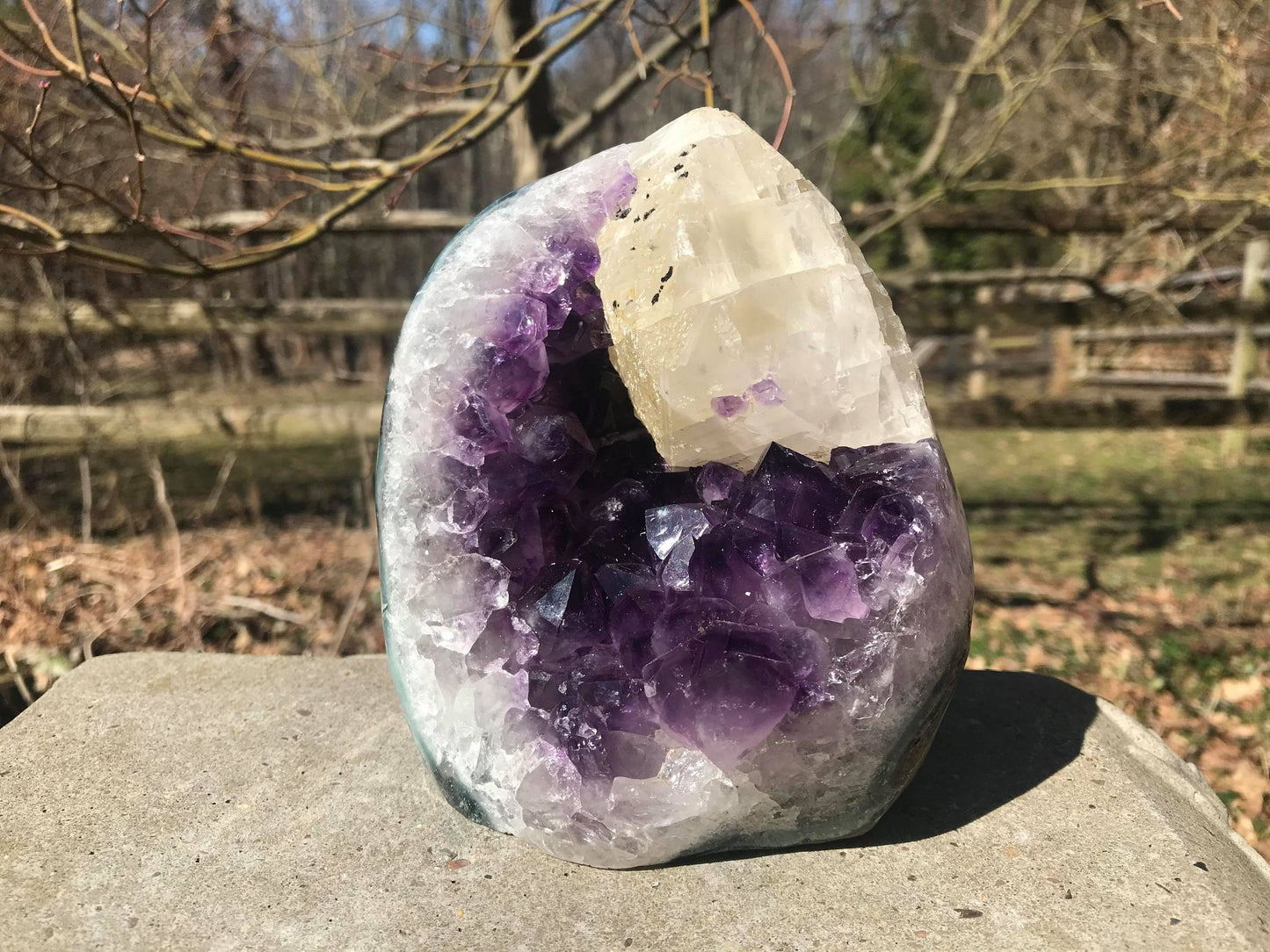 Amethyst Geode with Calcite