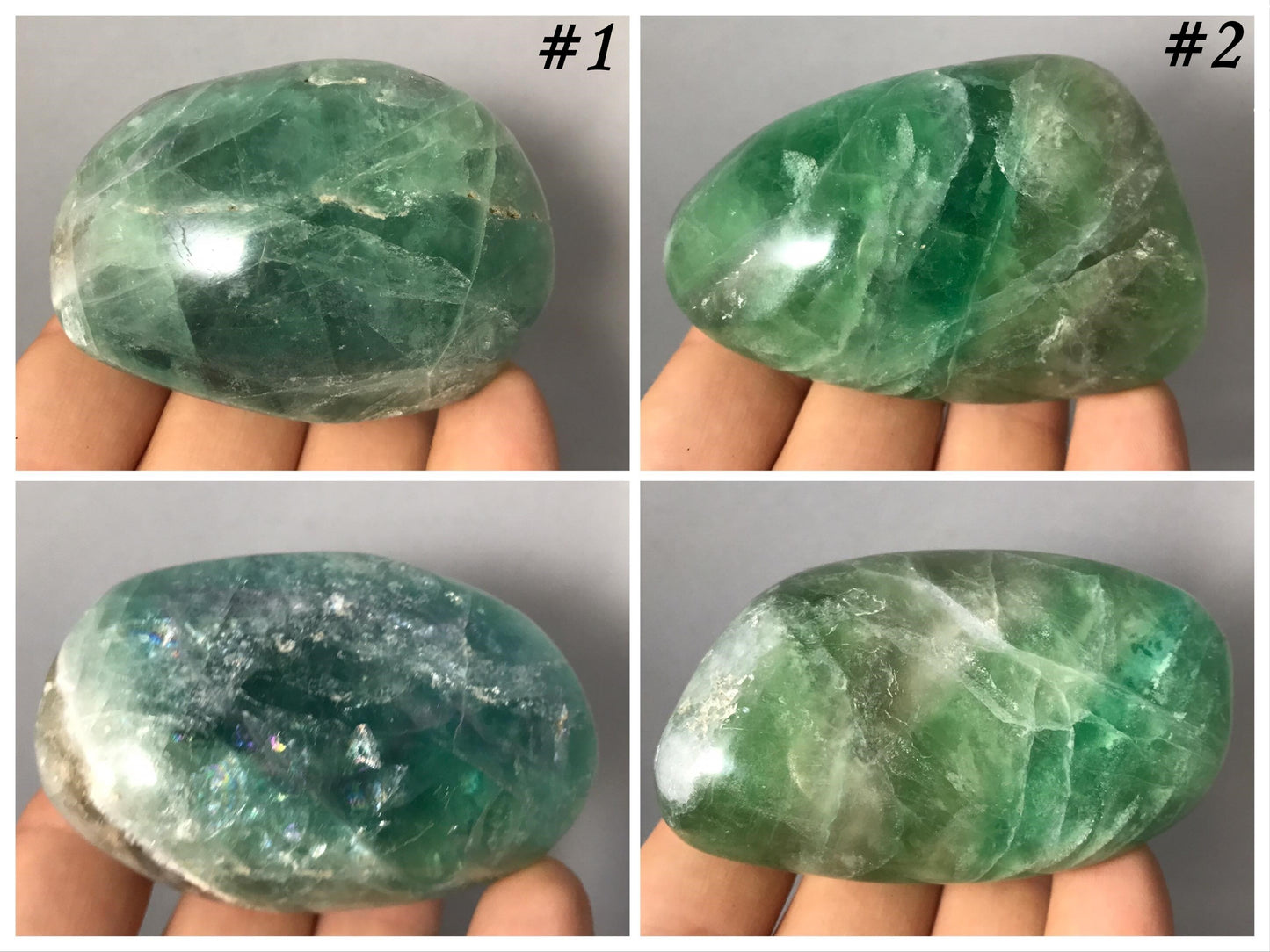 Rainbow Fluorite XXL Tumbled Stones ~ Palm Stones ~ II