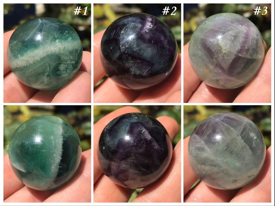 Rainbow Fluorite Spheres - Gem Realm