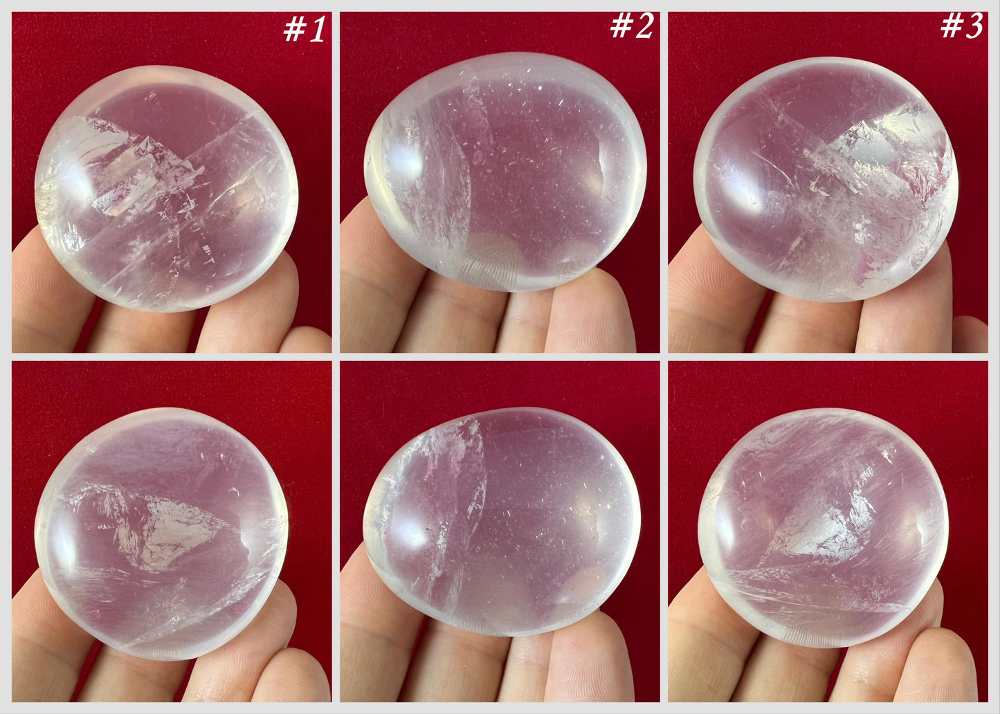 Girasol Quartz Palm Stones