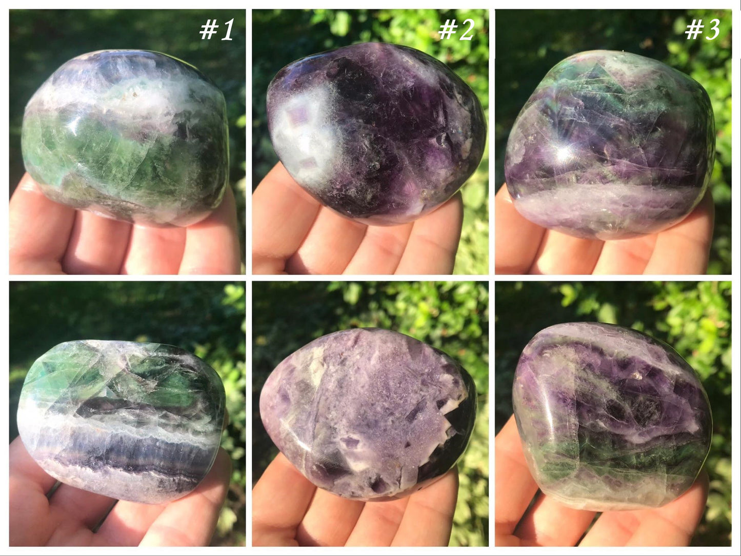 Rainbow Fluorite XXL Tumbled Stones ~ Palm Stones - Gem Realm