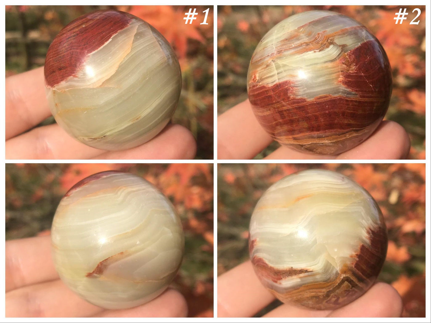 Green Banded Calcite Spheres