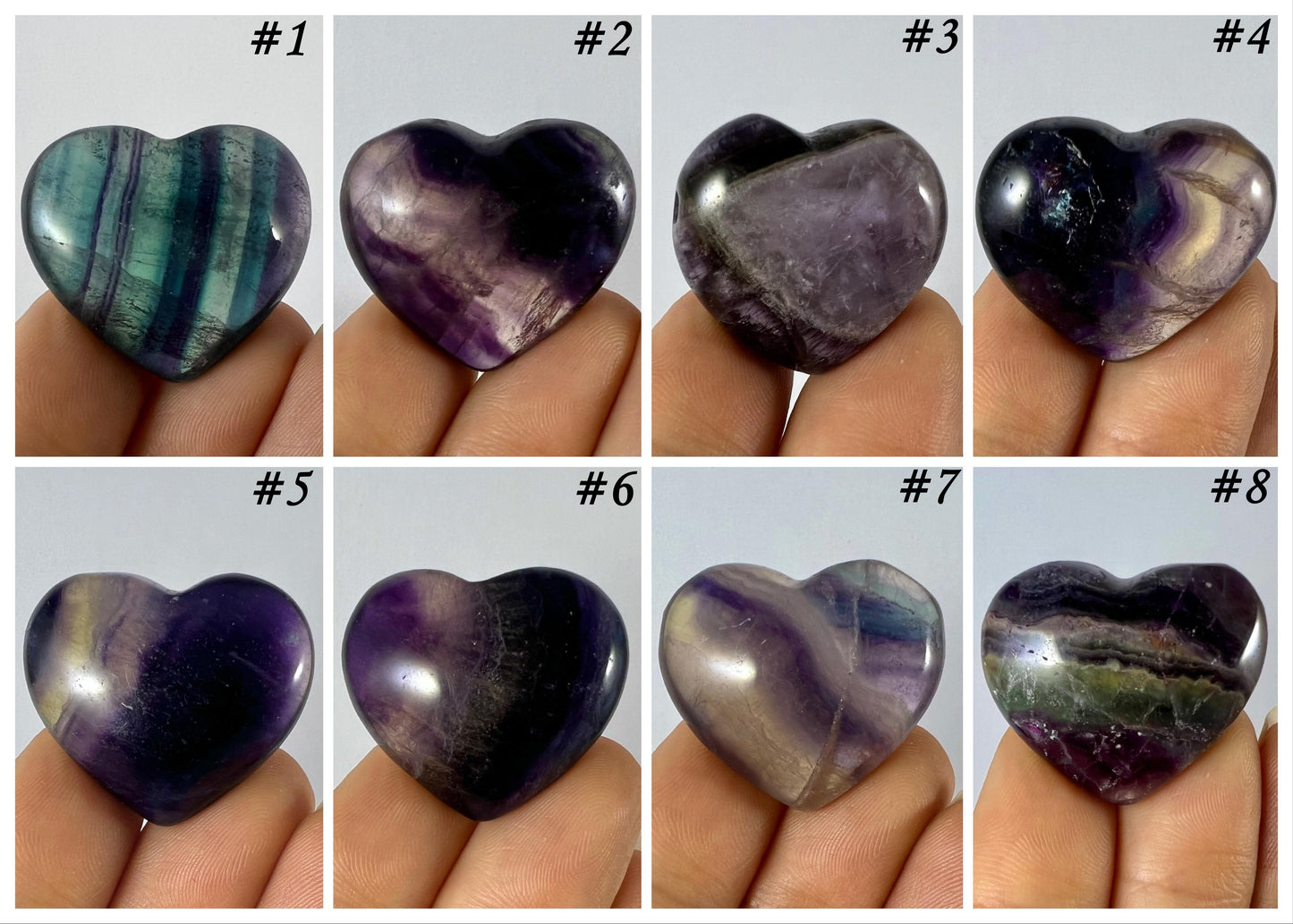 Fluorite Hearts ~ Small