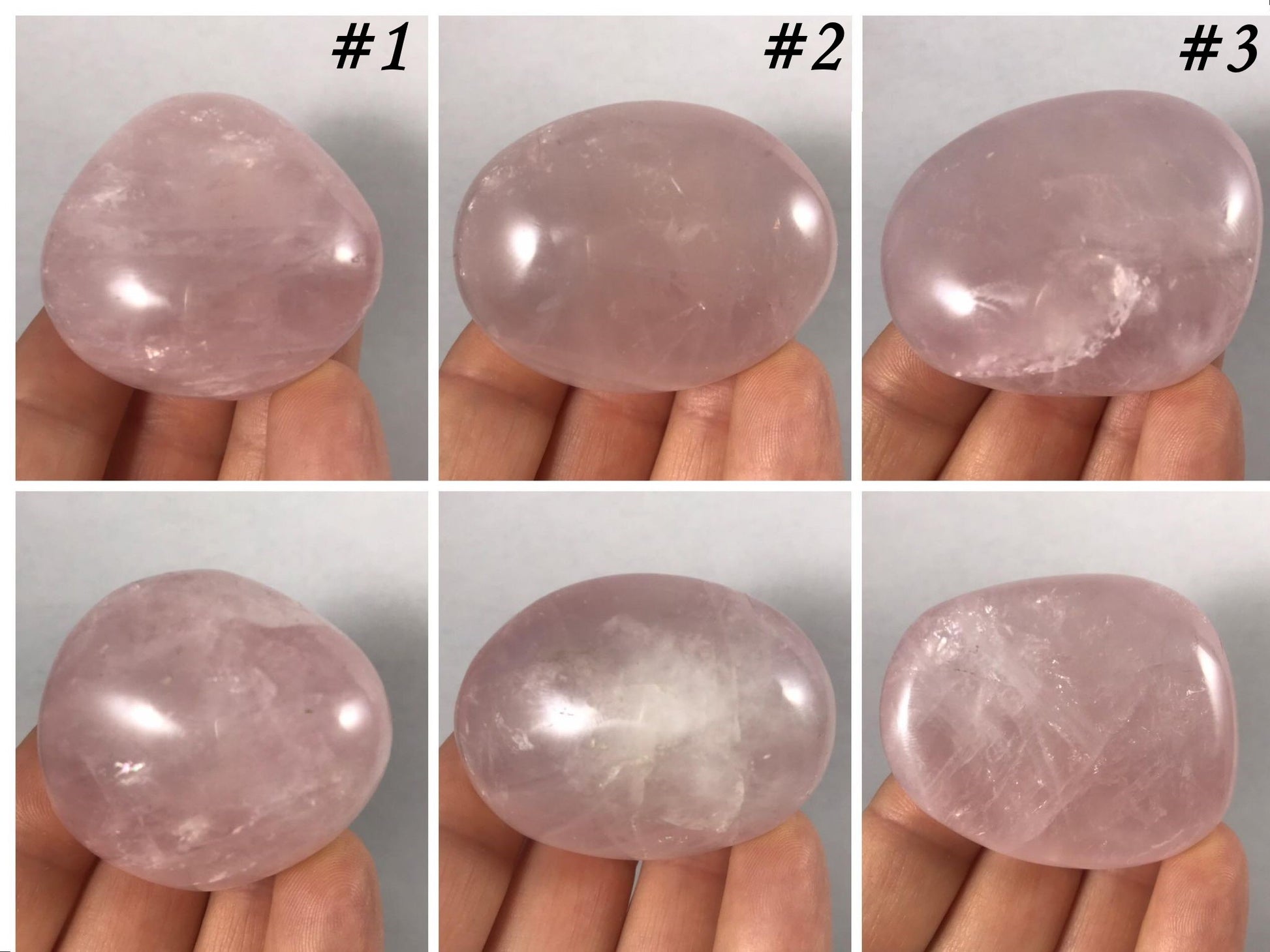 Rose Quartz Palm Stones - Gem Realm