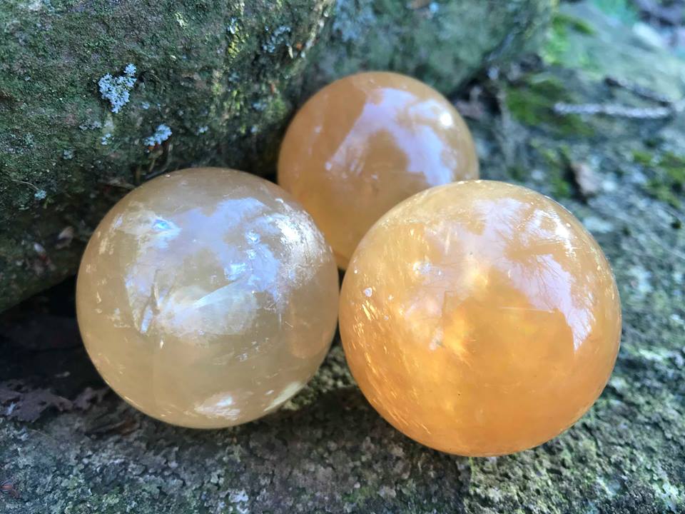 Honey Calcite Spheres - Gem Realm
