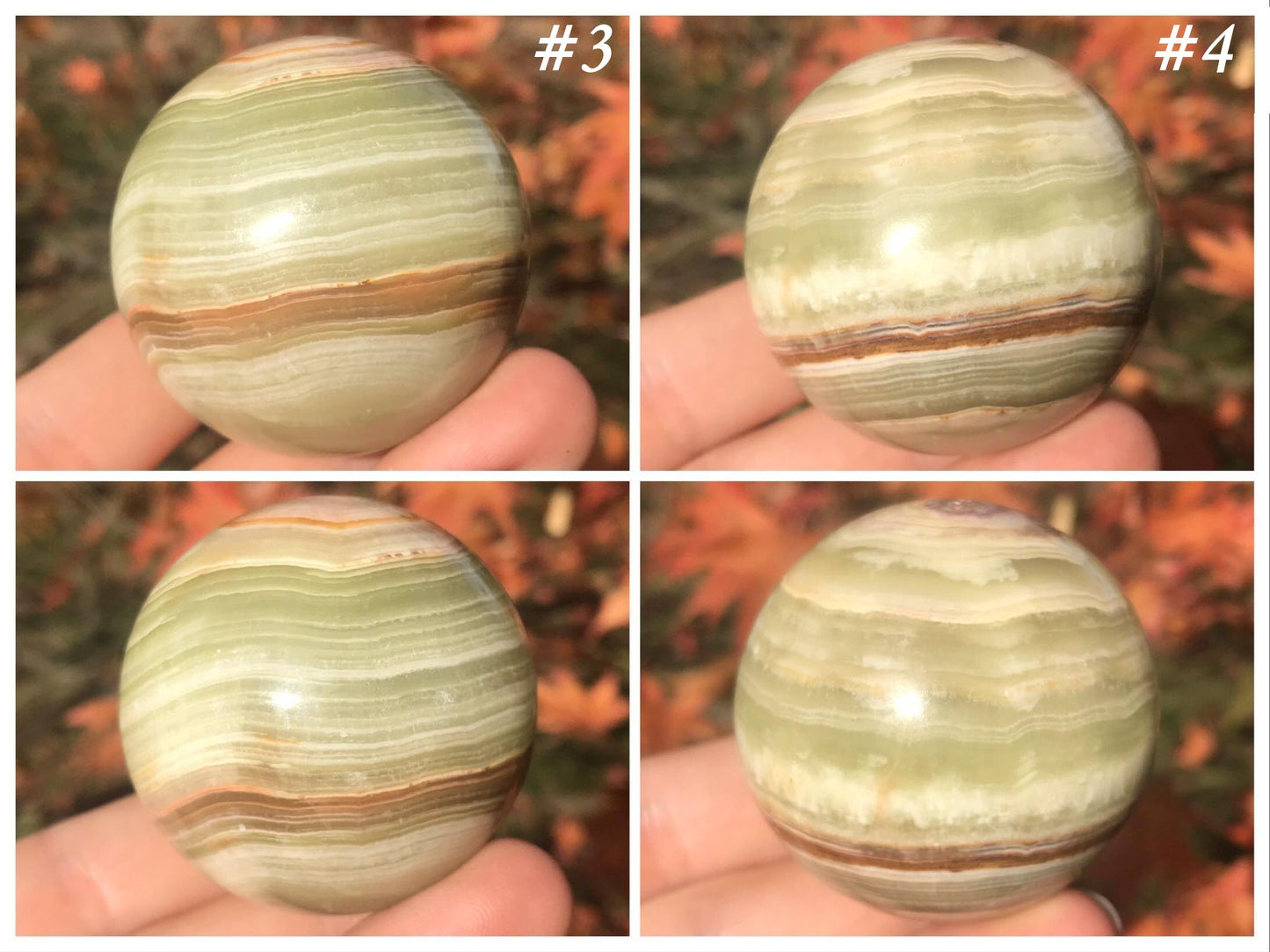 Green Banded Calcite Spheres