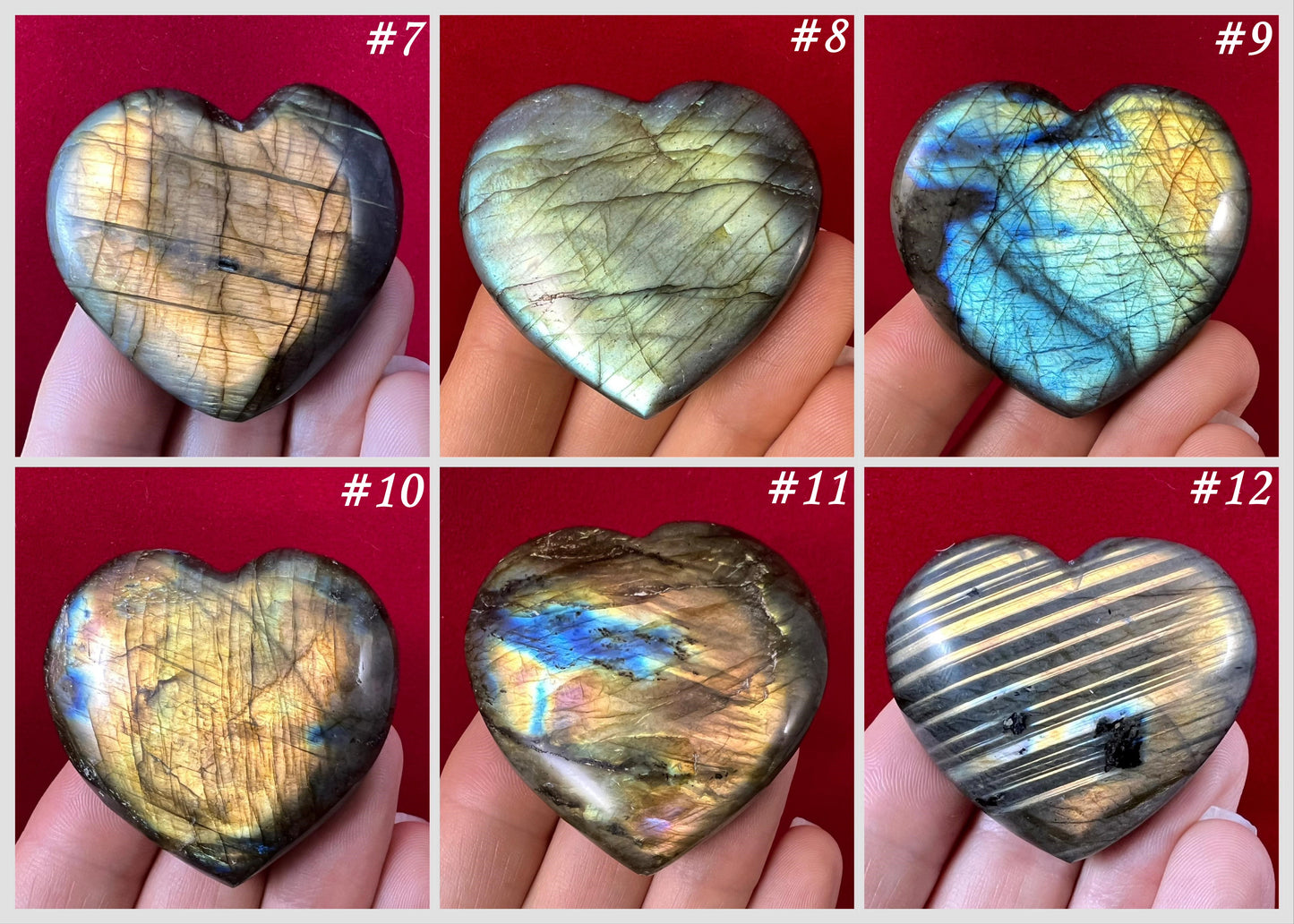 Labradorite Hearts ~ Medium