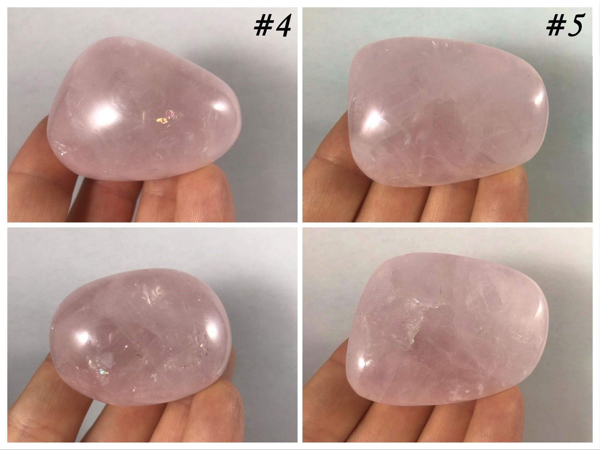 Rose Quartz Palm Stones - Gem Realm