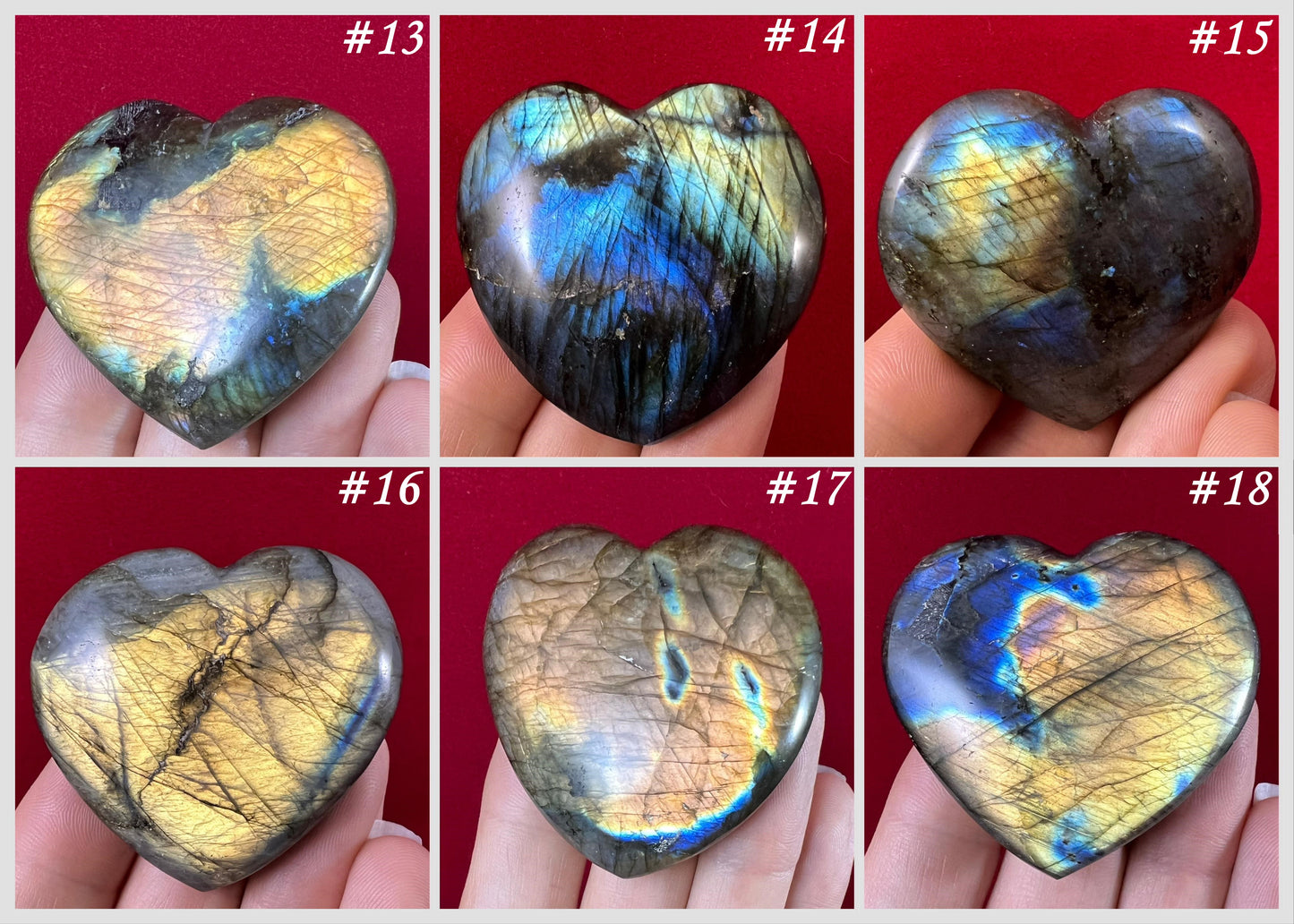 Labradorite Hearts ~ Medium