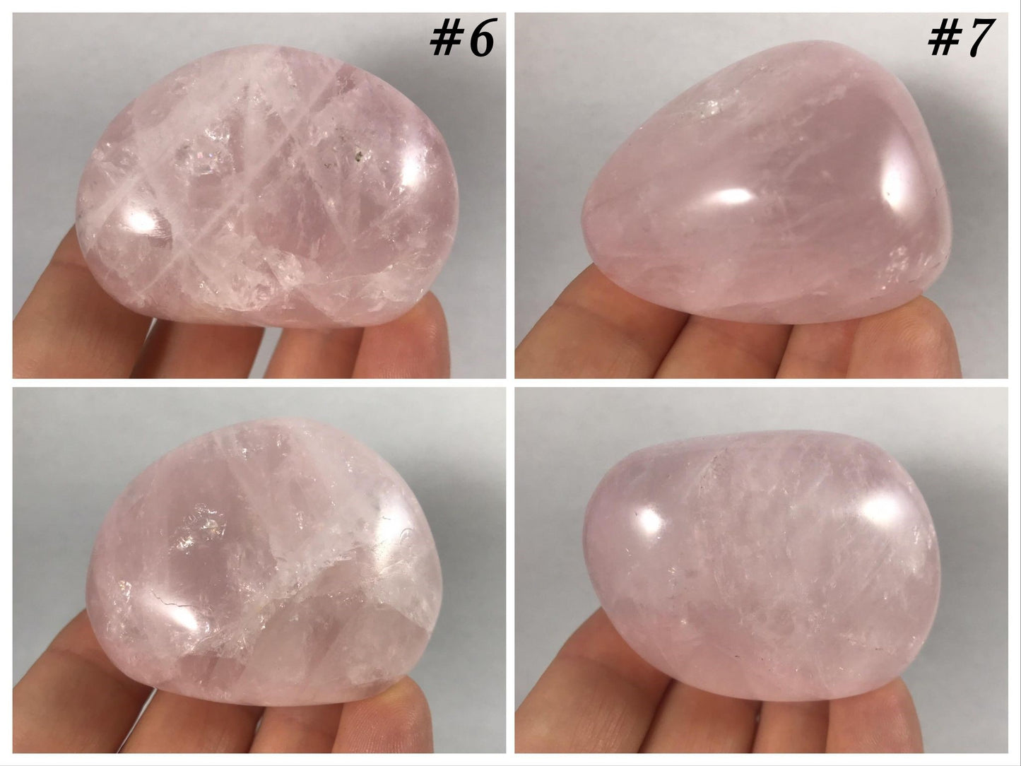 Rose Quartz Palm Stones - Gem Realm