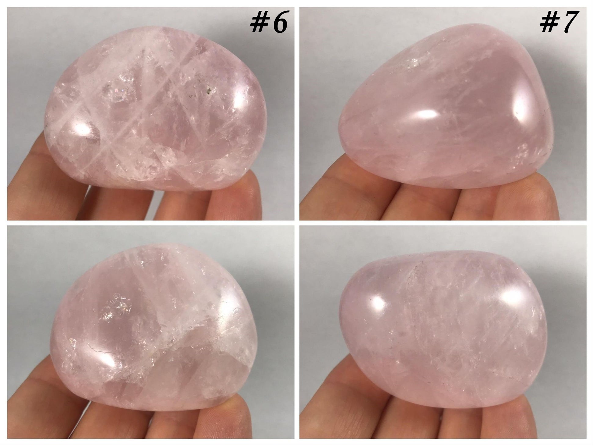 Rose Quartz Palm Stones - Gem Realm