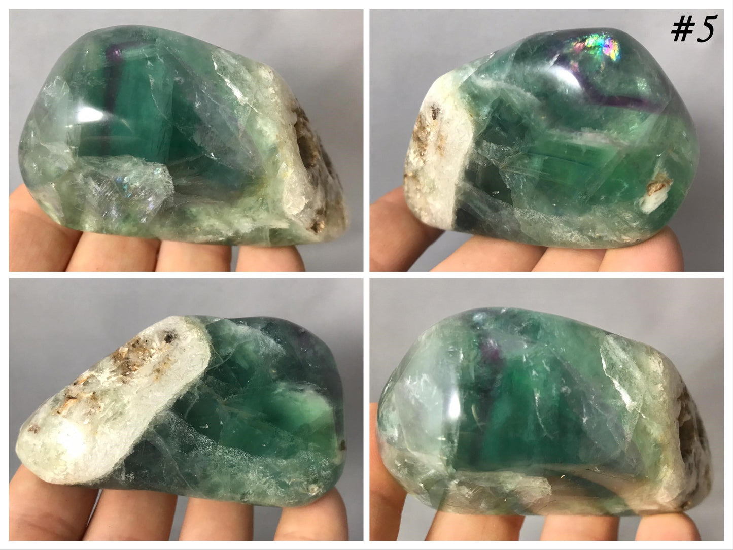 Rainbow Fluorite XXL Tumbled Stones ~ Palm Stones ~ II