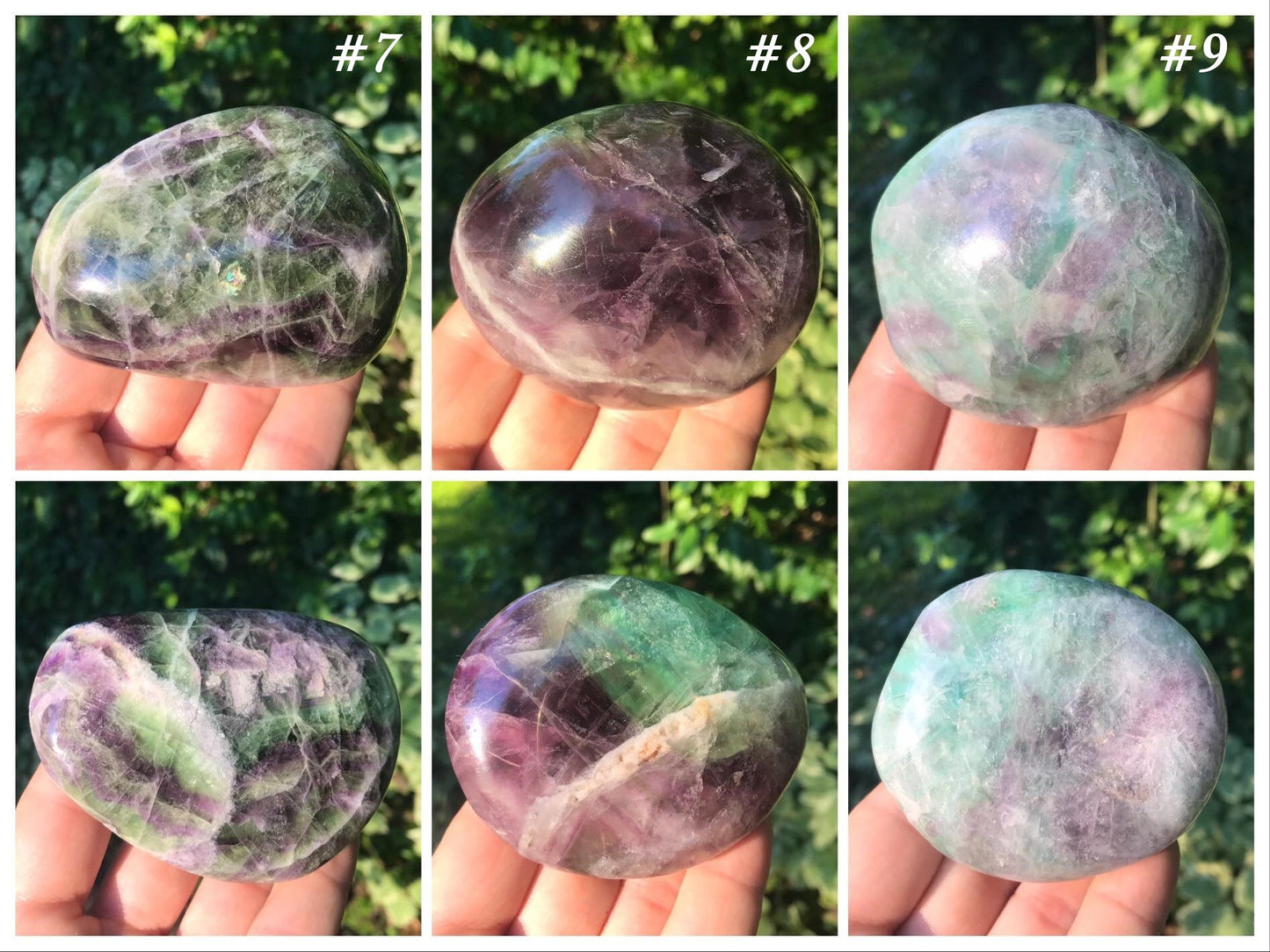 Rainbow Fluorite XXL Tumbled Stones ~ Palm Stones - Gem Realm