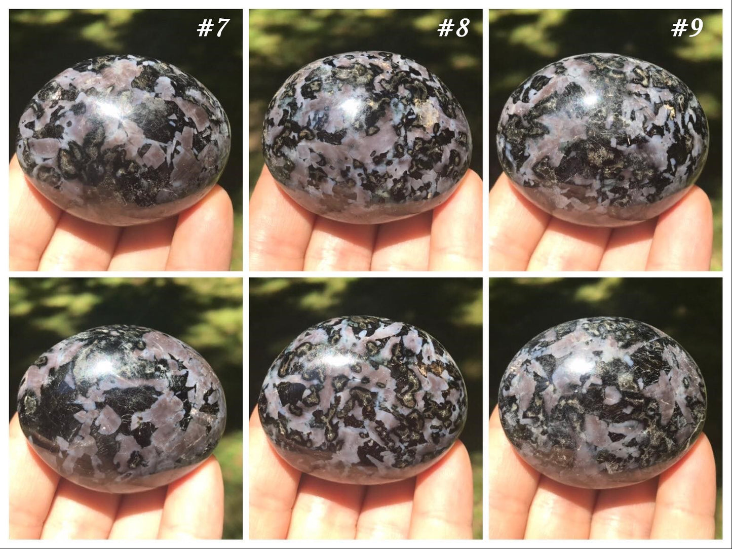 Indigo Gabbro Palm Stones - Gem Realm