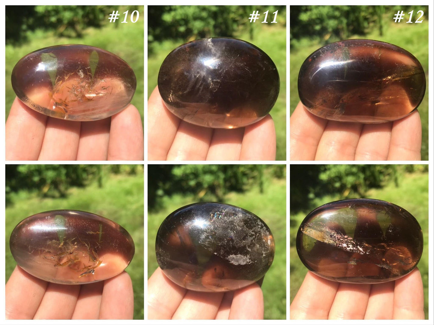Smoky Quartz Palm Stones - Gem Realm