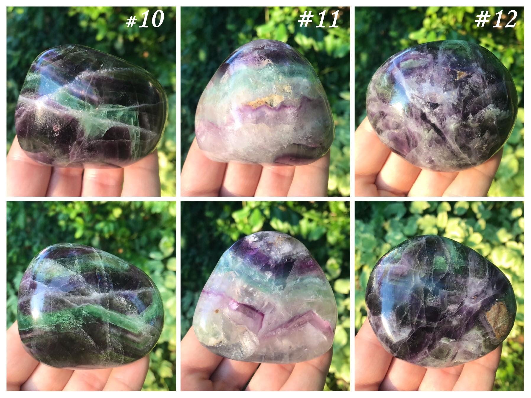 Rainbow Fluorite XXL Tumbled Stones ~ Palm Stones - Gem Realm