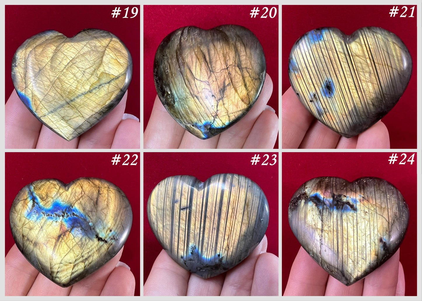 Labradorite Hearts ~ Medium