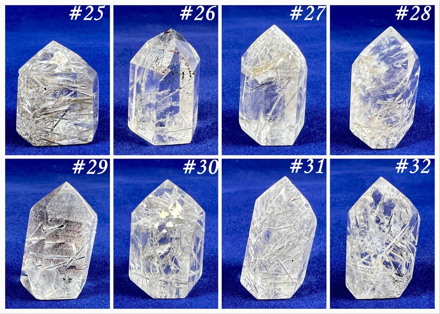 Rutilated Quartz Mini Towers ~ Silver
